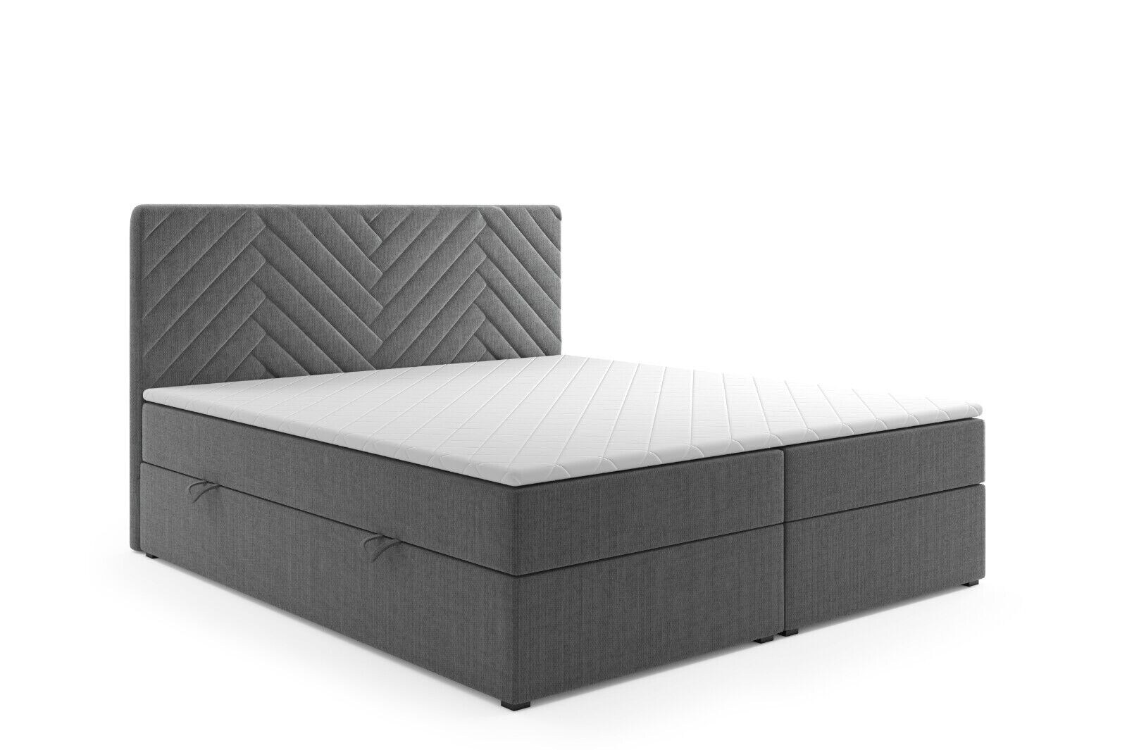 M-Punkt Boxspringbett MALIBU mit Bettkasten 180 x 200 cm – Anthrazit | 04262413690001