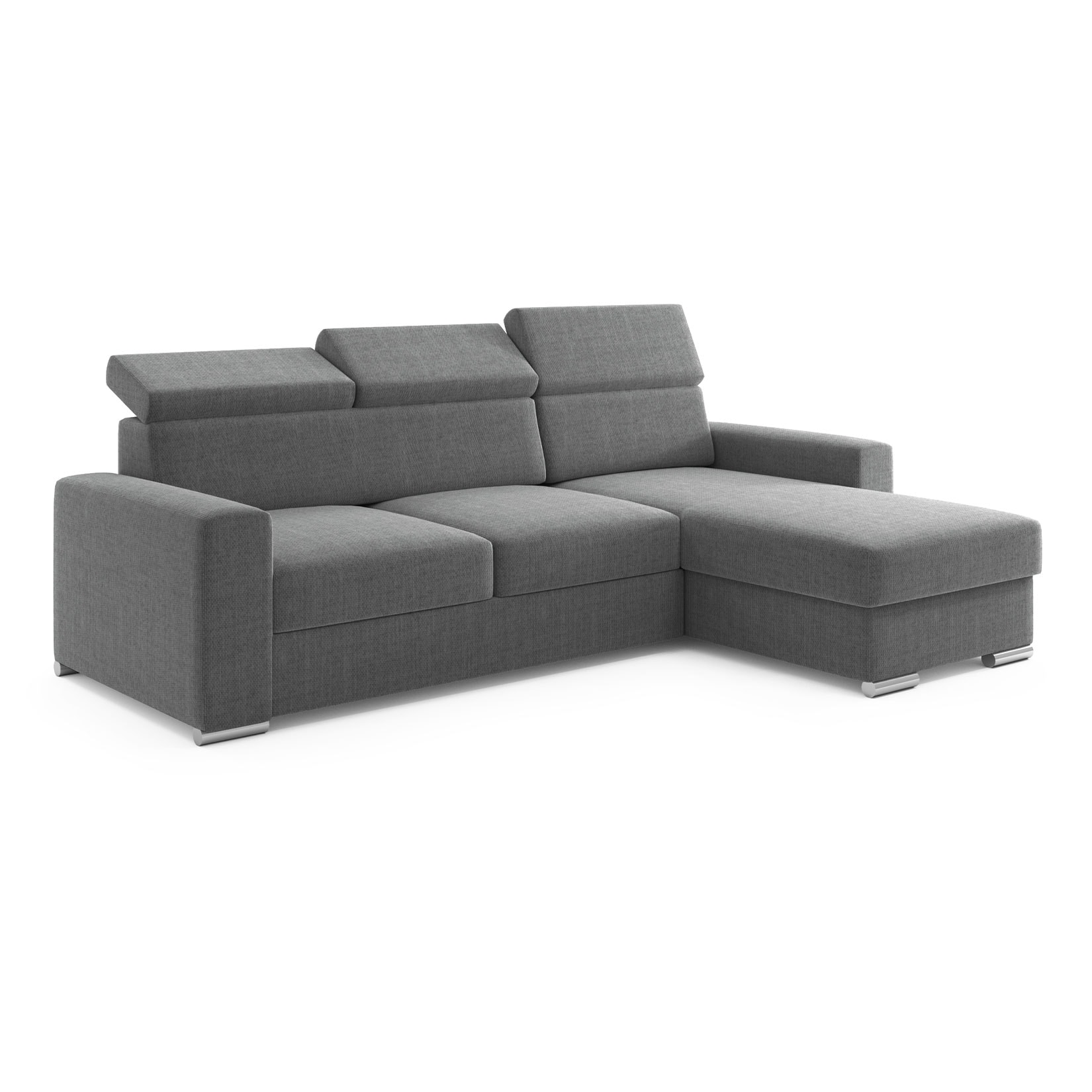 M-Punkt Ecksofa TOKIO mit Bett und Bettkasten Sofa/Schlafsofa - Anthrazit/Grau - Bild 1