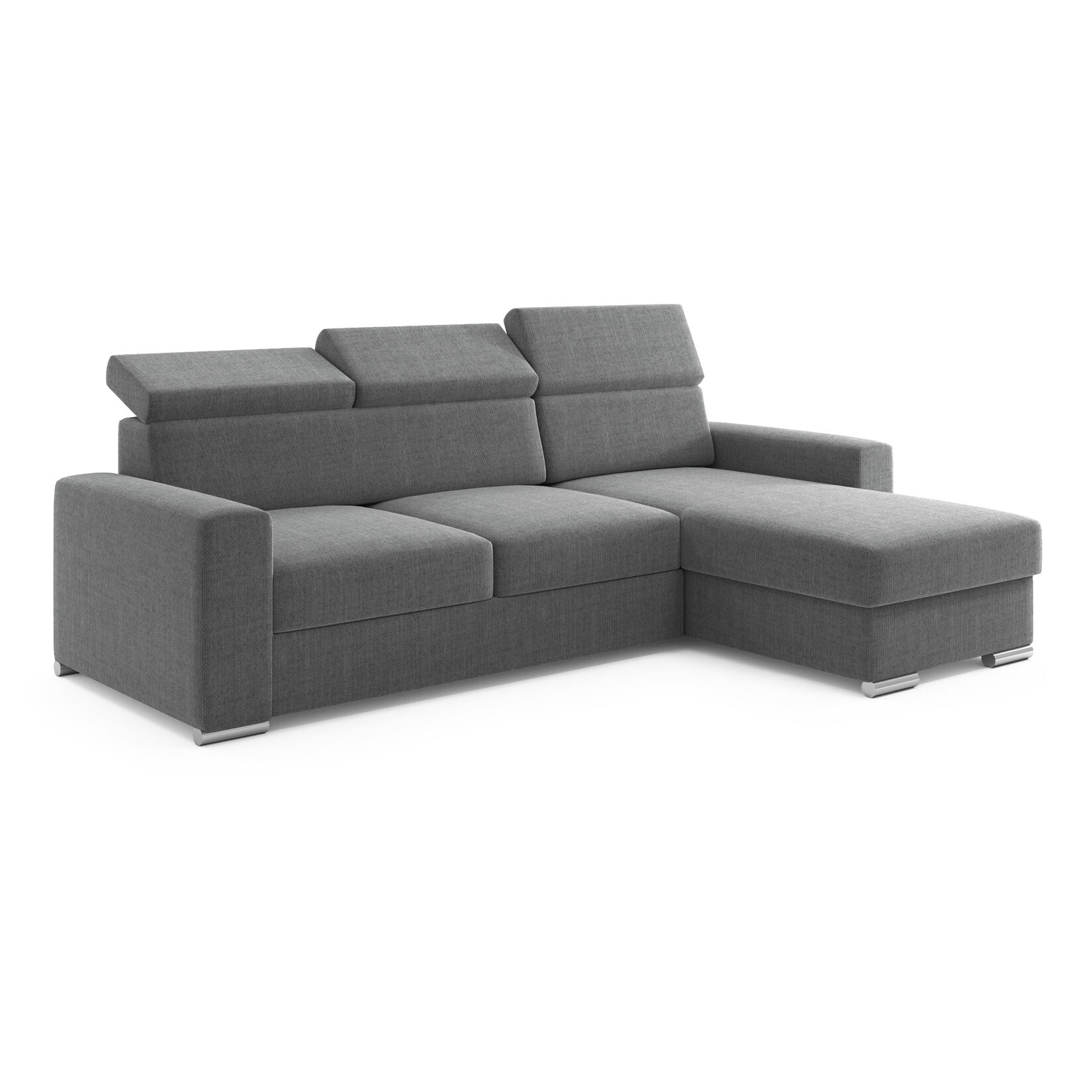 M-Punkt Ecksofa TOKIO mit Bett und Bettkasten Sofa/Schlafsofa – Anthrazit/Grau | 04262413690391