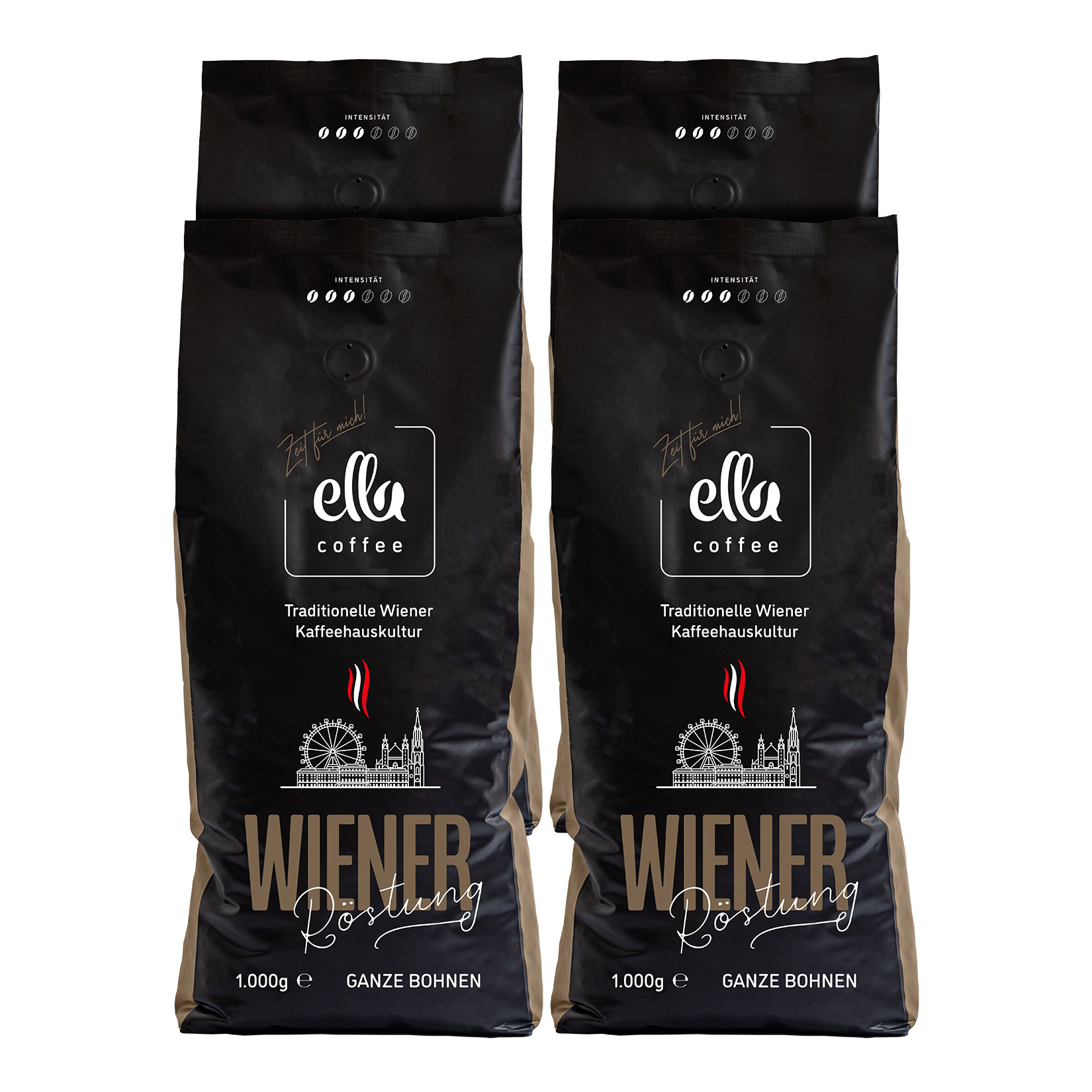 ella coffee Wiener R&ouml;stung ganze Bohnen 1 kg, 4er Pack - Bild 1