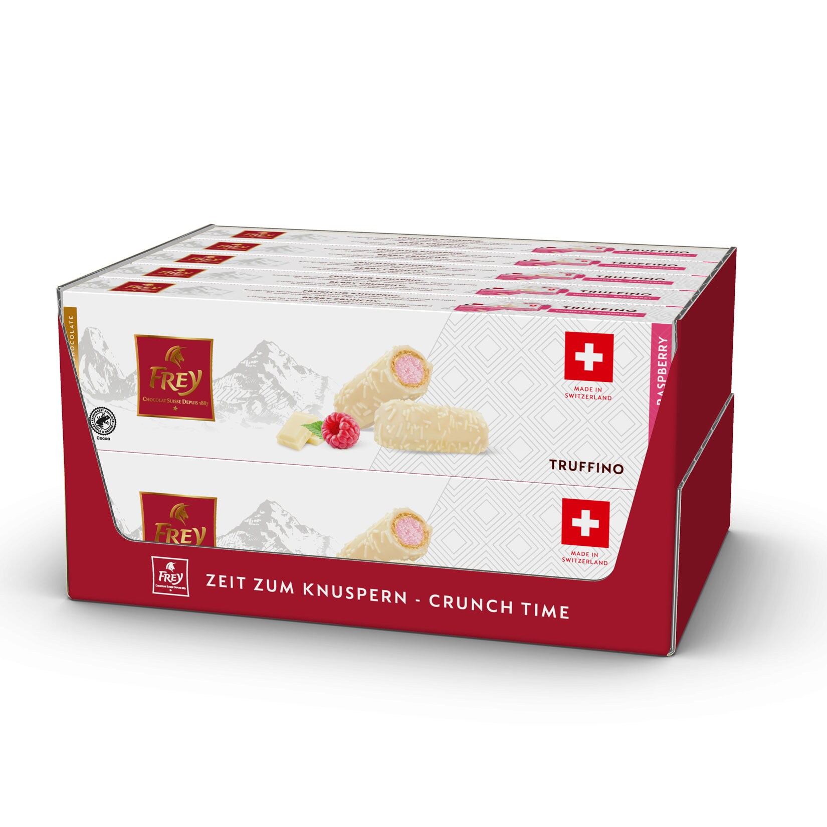 Frey Biskuit Truffino White Raspberry 75 g, 10er Pack - Bild 1