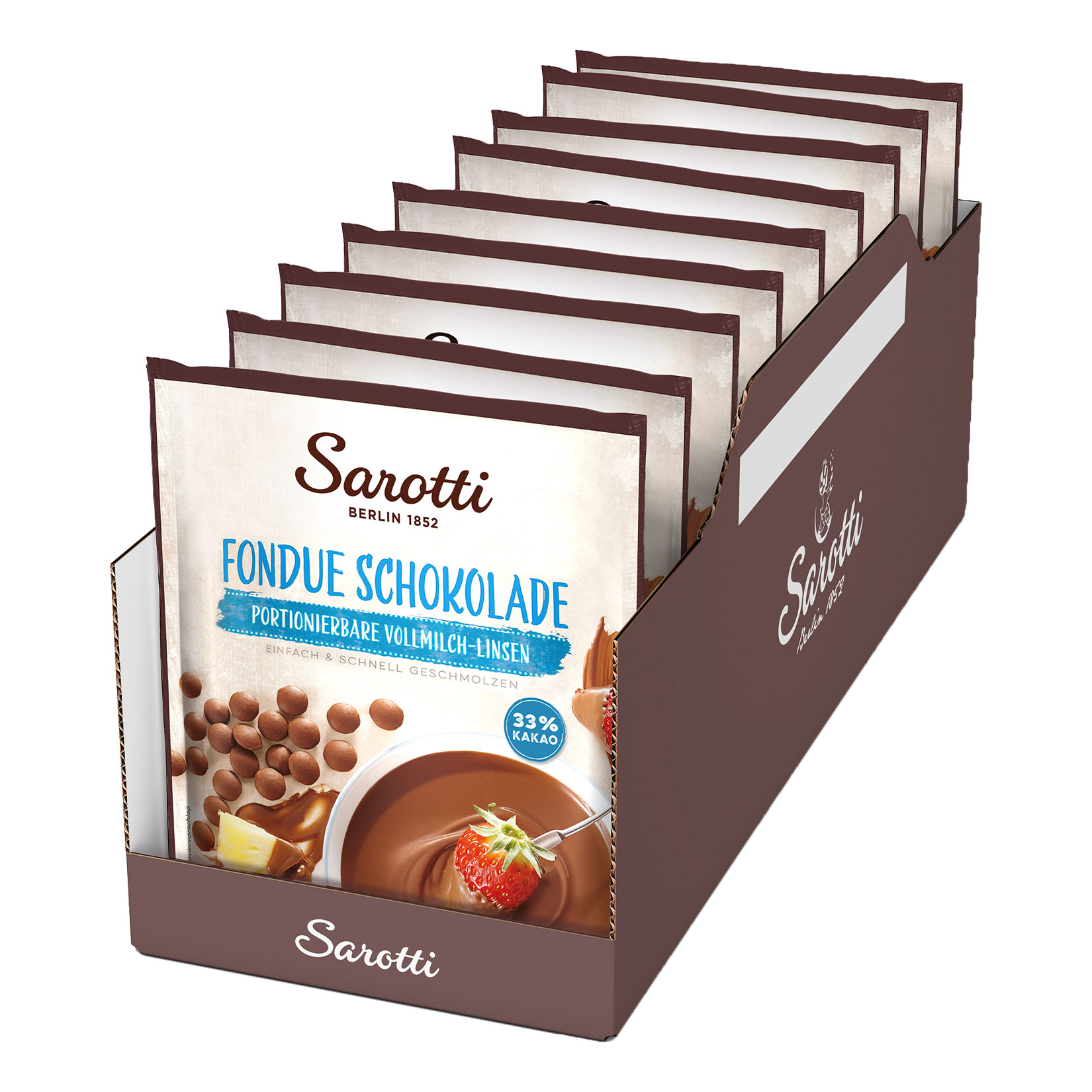 Sarotti Fondue Schokolade Vollmilch 200 g, 9er Pack - Bild 1