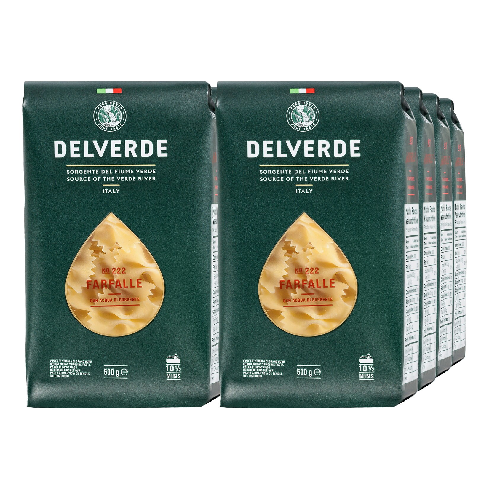 Delverde Tradizionale No 222 Farfalle 500 g, 8er Pack - Bild 1