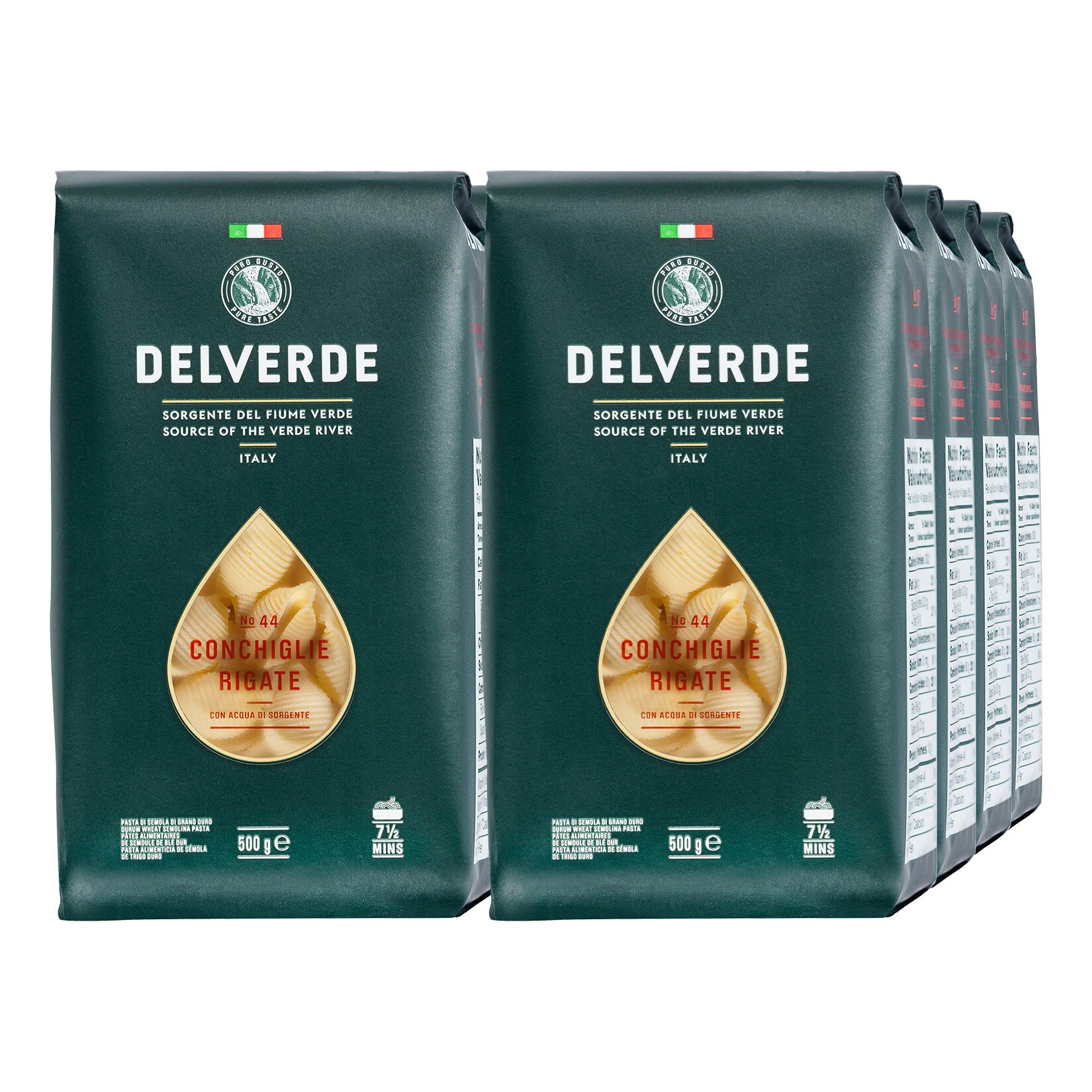 Delverde Traditionale No 44 Conchiglie Rigate 500 g, 8er Pack - Bild 1