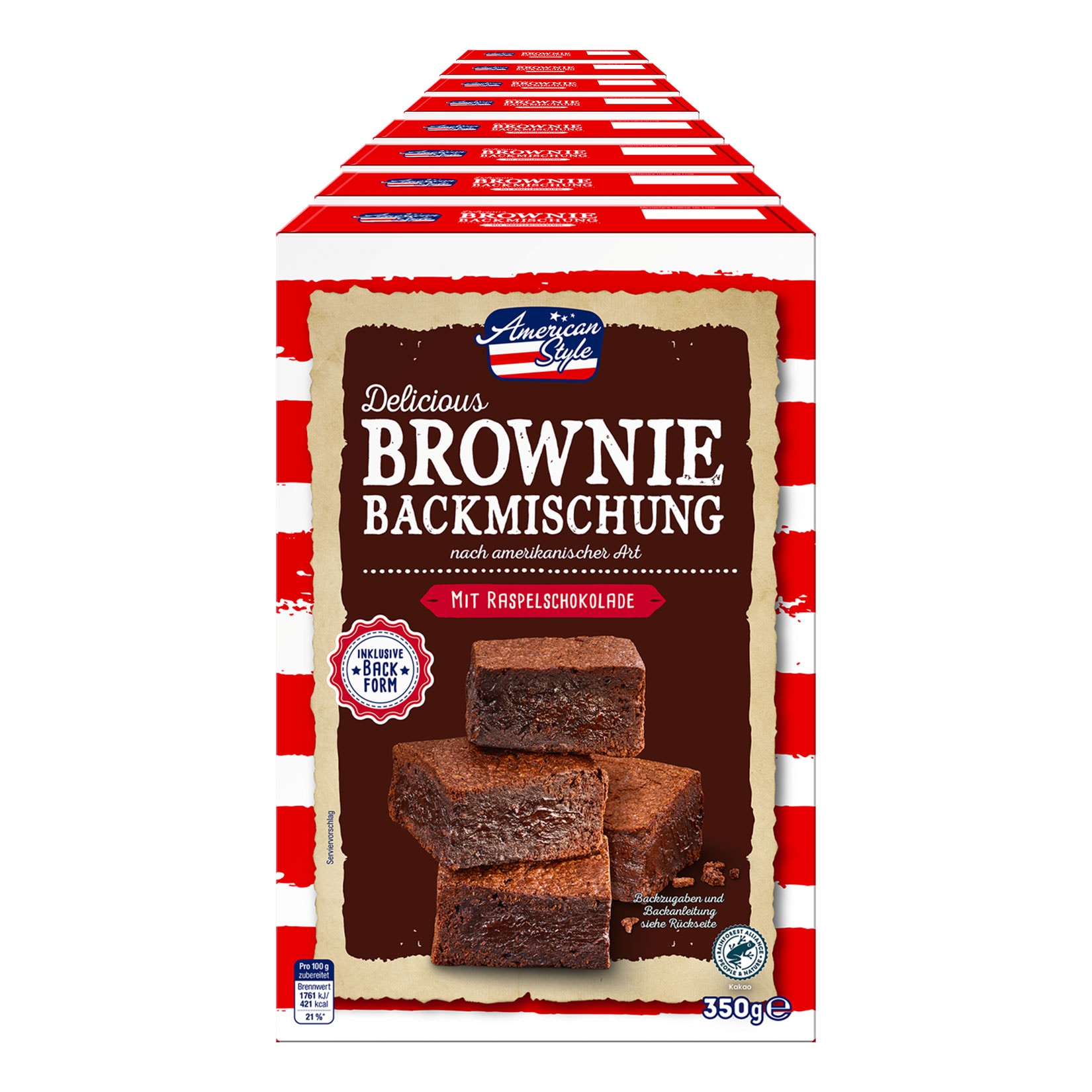 American Style Backmischung Brownies 350 g, 8er Pack