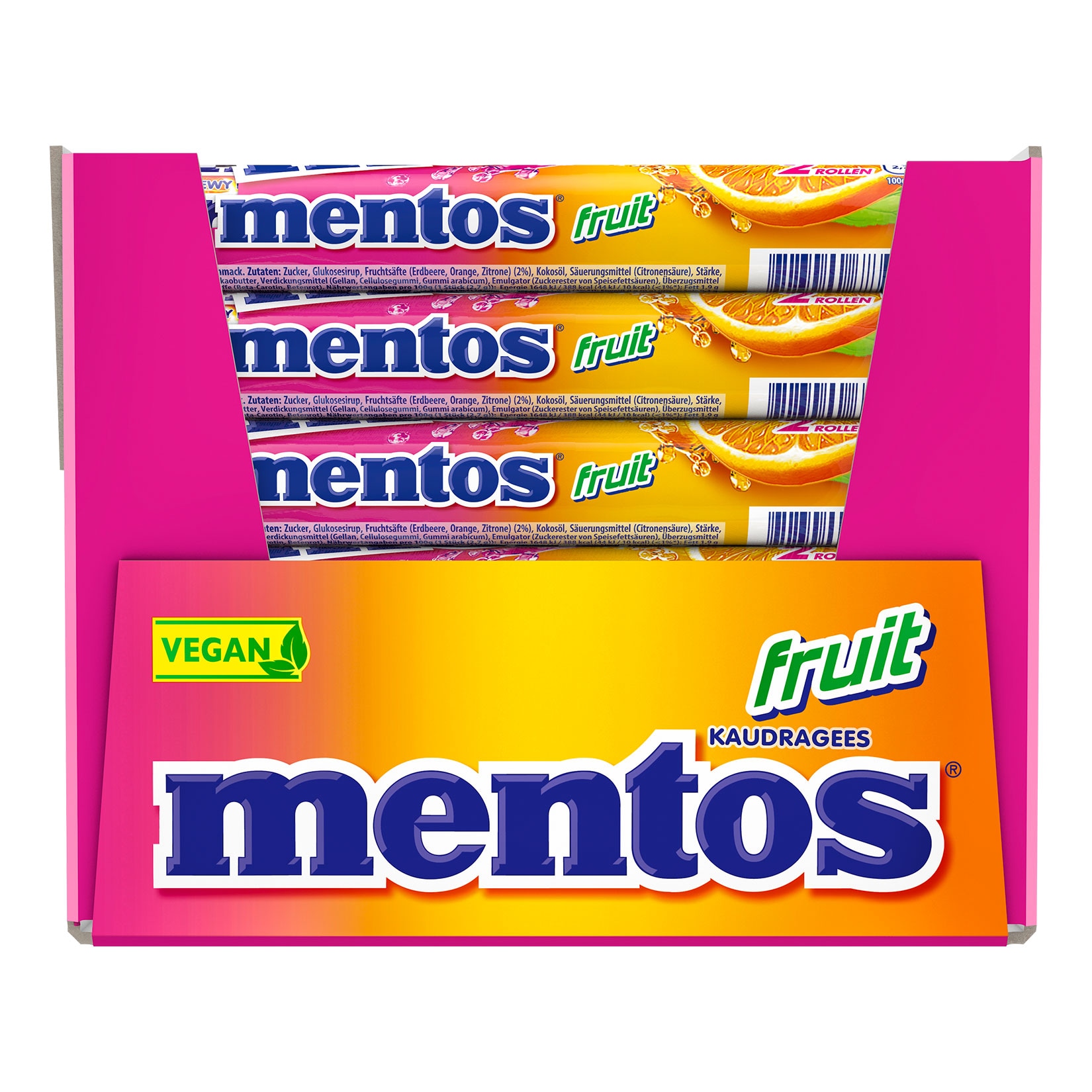 Mentos Kaubonbons Frucht 76 g, 36er Pack - Bild 1