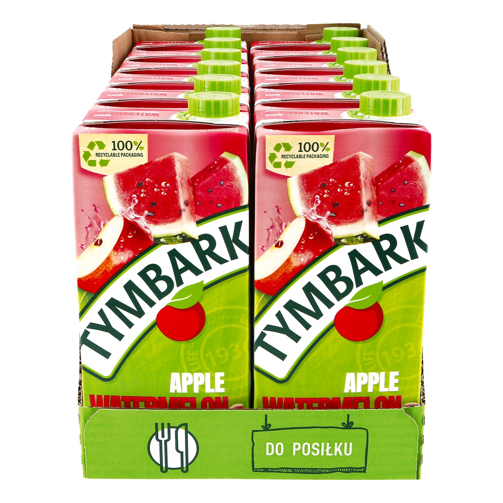 Tymbark Apfel-Wassermelone 1 Liter, 12er Pack | 05900334143105