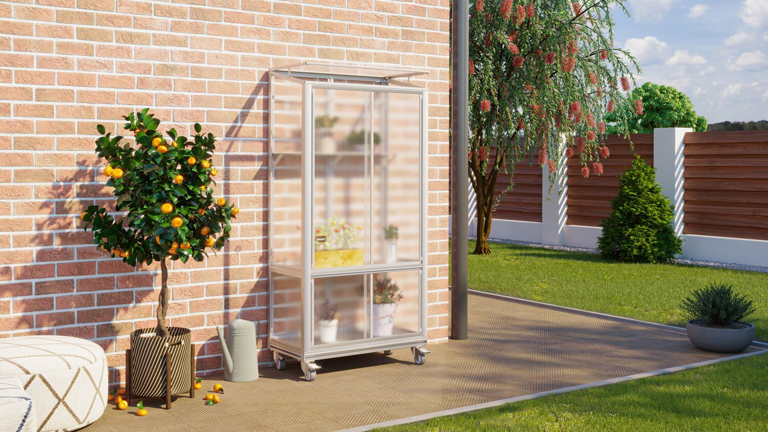 Comfort Edition Polis Balkongewächshaus HKP4mm Rollfund. Inkl. Zusatzregal | 04005717258597