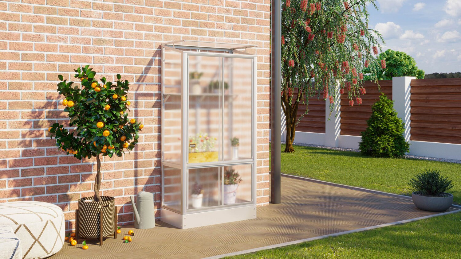 Comfort Edition Polis Balkongewächshaus HKP4mm Stahlfund. Inkl. Zusatzregal | 04005717258610