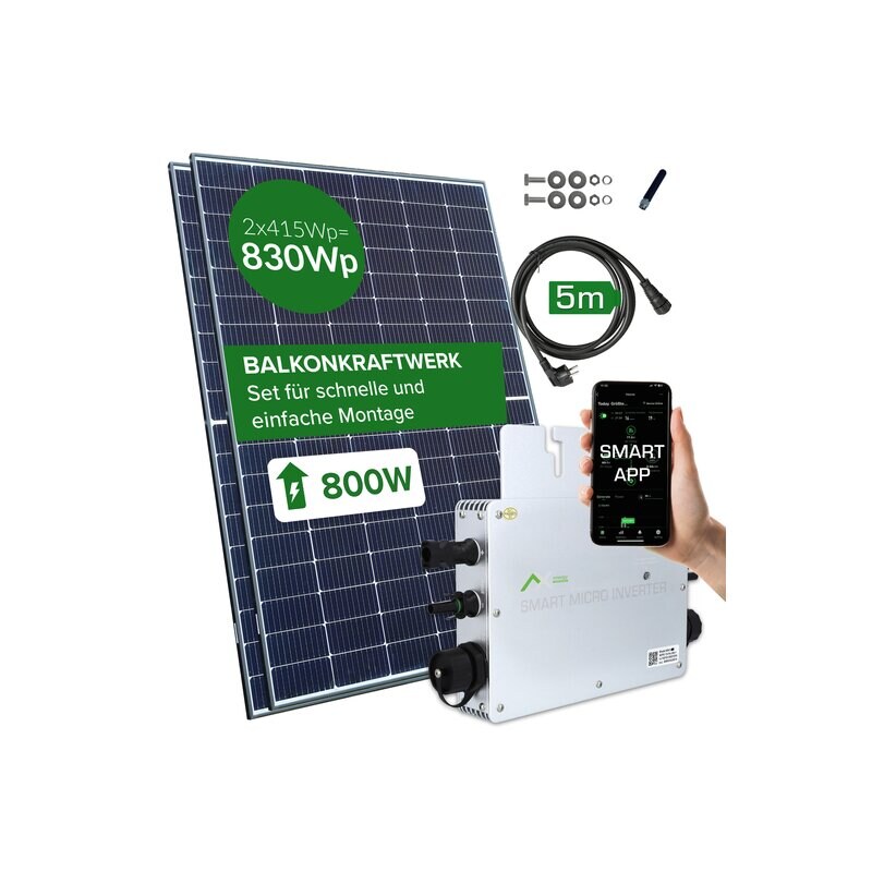 AX BKW AX-800 SMART Balkonkraftwerk inkl. Wechselrichter | 05908266364216