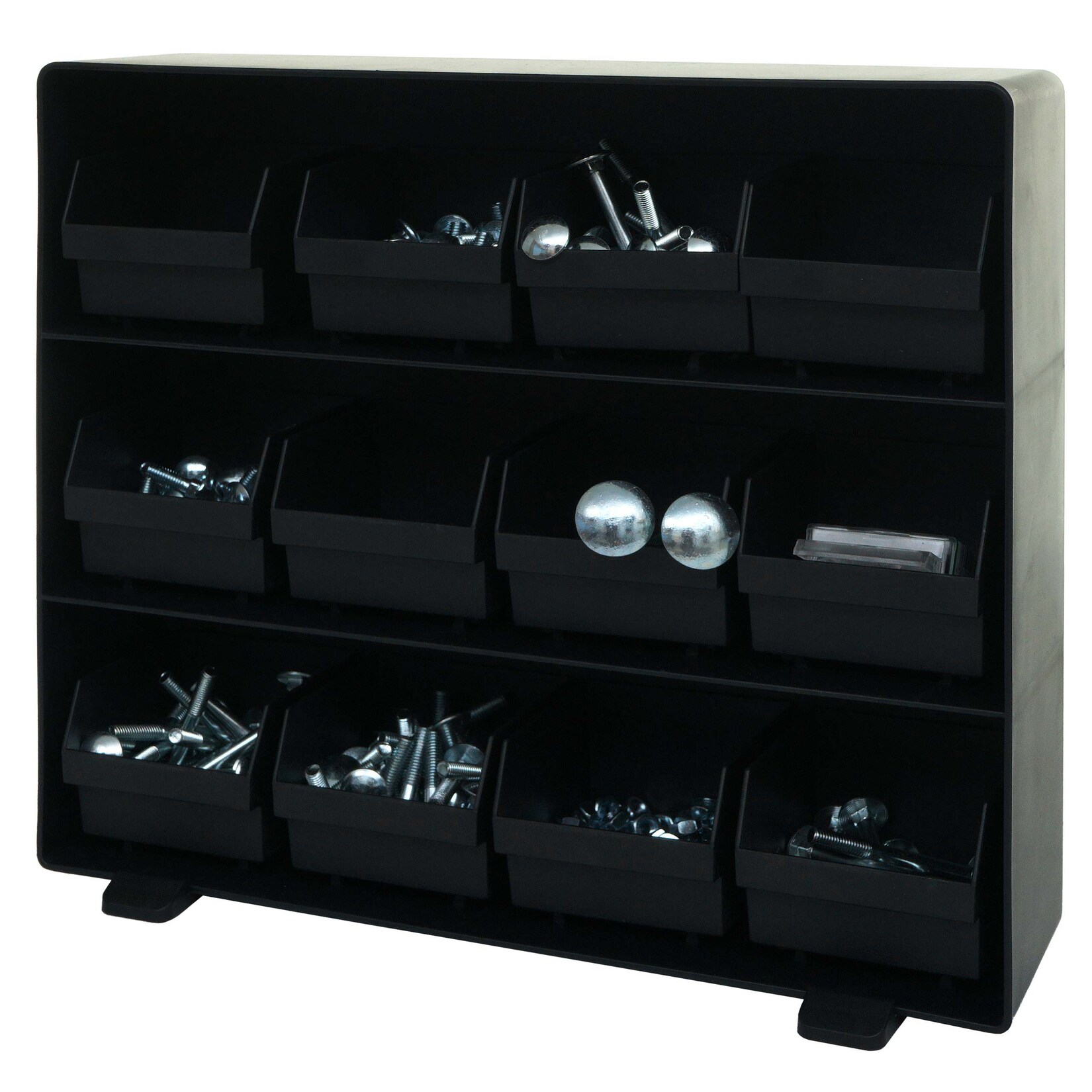 Aufbewahrungsbox MCW-M10, Lagersystem Kleinteileboxen, 12 herausnehmbare Fächer, 30x33x8cm schwarz | 04057651812892