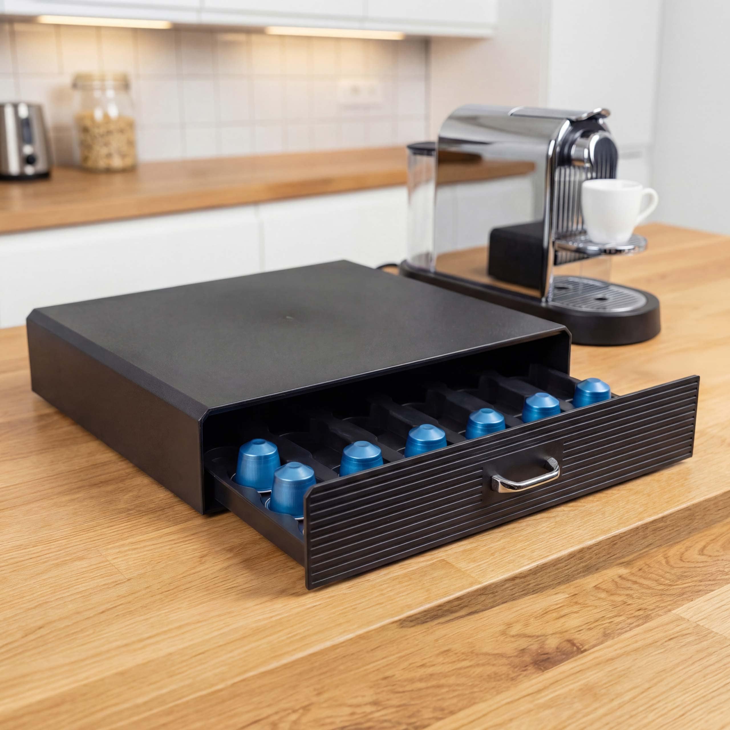 Schubladenbox f&uuml;r Kaffeekapseln MCW-L98, Aufbewahrungsbox mit Schublade Kiste, 7x34x31cm - Bild 1