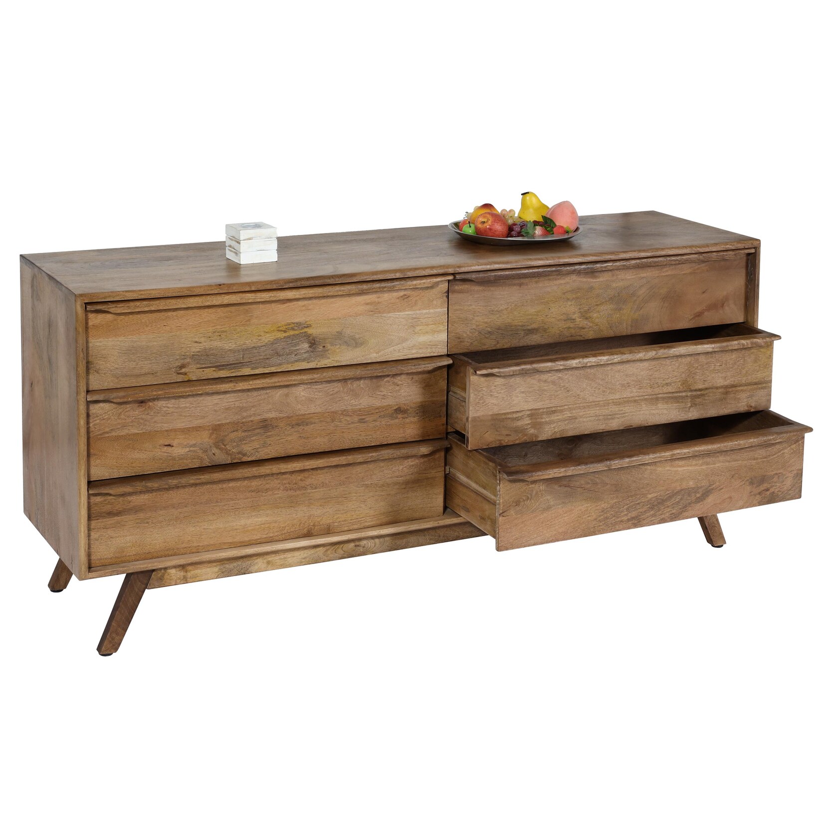 Kommode MCW-L96, Sideboard Schrank Anrichte, 6 Schubladen, Massiv-Holz Mango 72x150x42cm MVG-zertifiziert | 04057651624945
