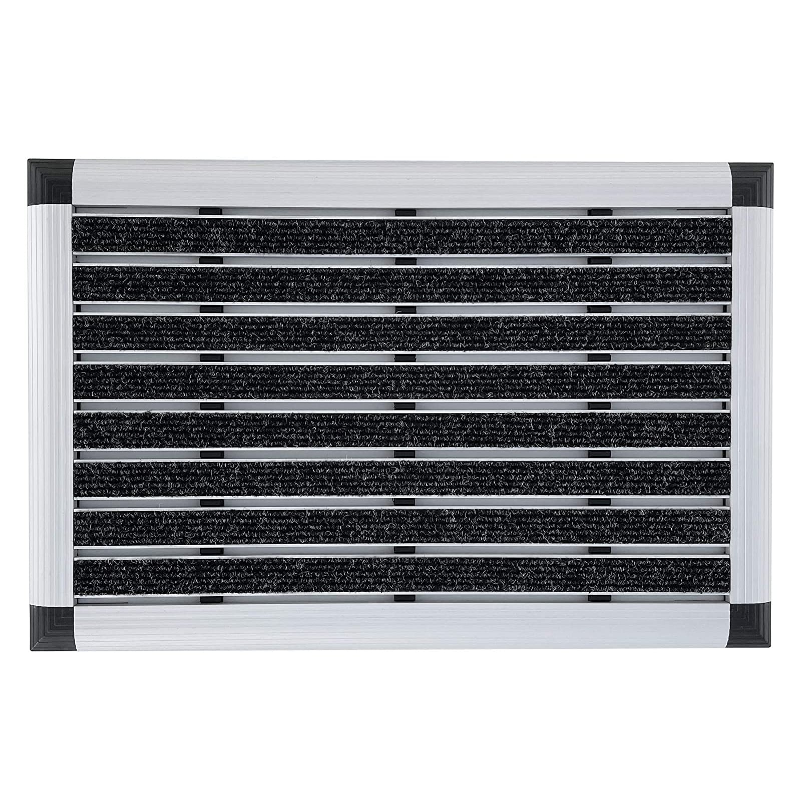 casa pura Alu-T&uuml;rmatte | Elegant Mat Ribbed | Textilfaser-Rips | Anthrazit - Bild 1