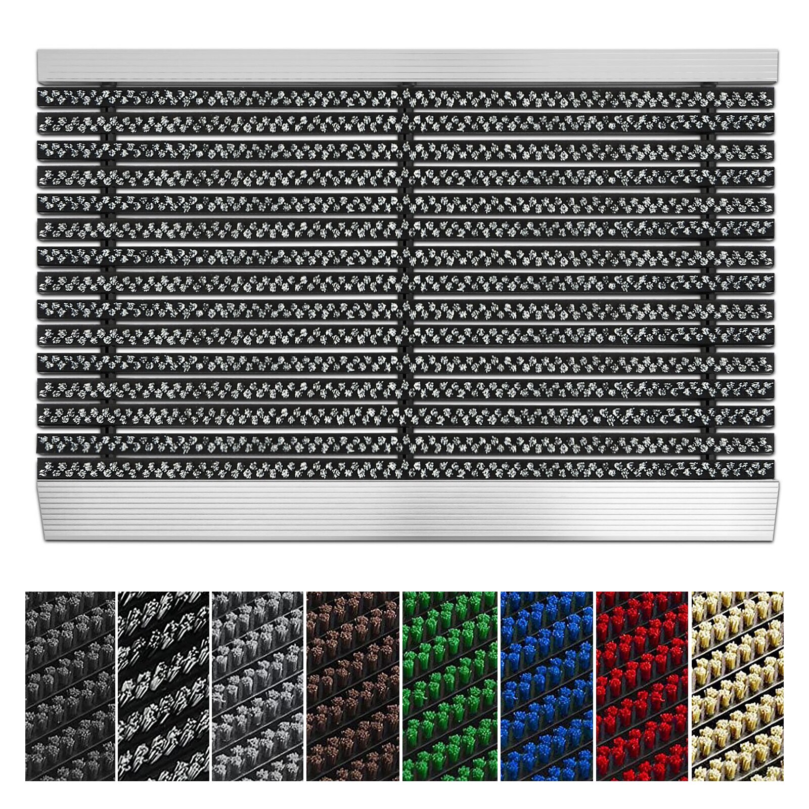 Floordirekt Hochleistungsmatte | Profi Brush | Schwarz-Wei&szlig; - Bild 1