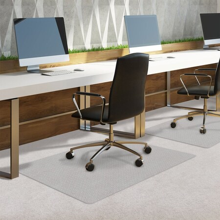 OfficeMarshal Teppich-Bodenschutzmatte, Transparent, PVC, 2,5 Millimeter