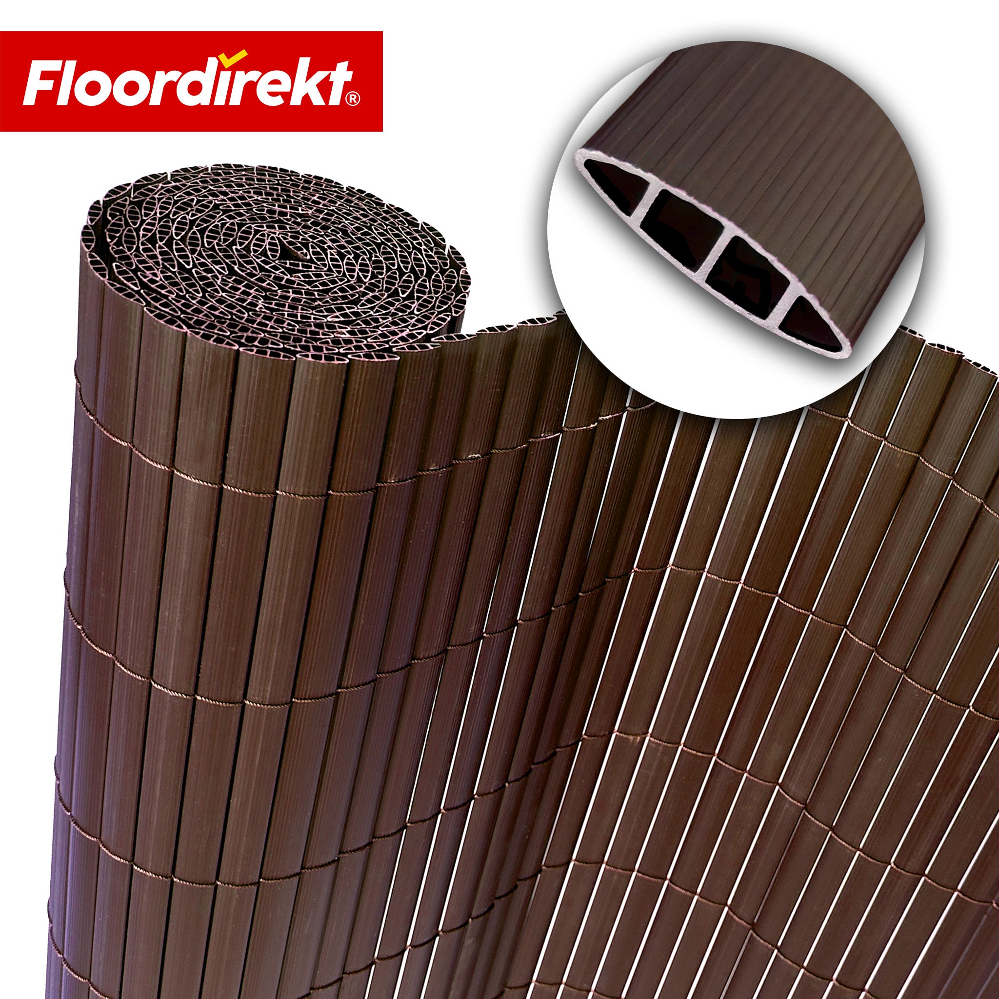 Floordirekt Sichtschutzzaun PVC | Braun - Bild 1