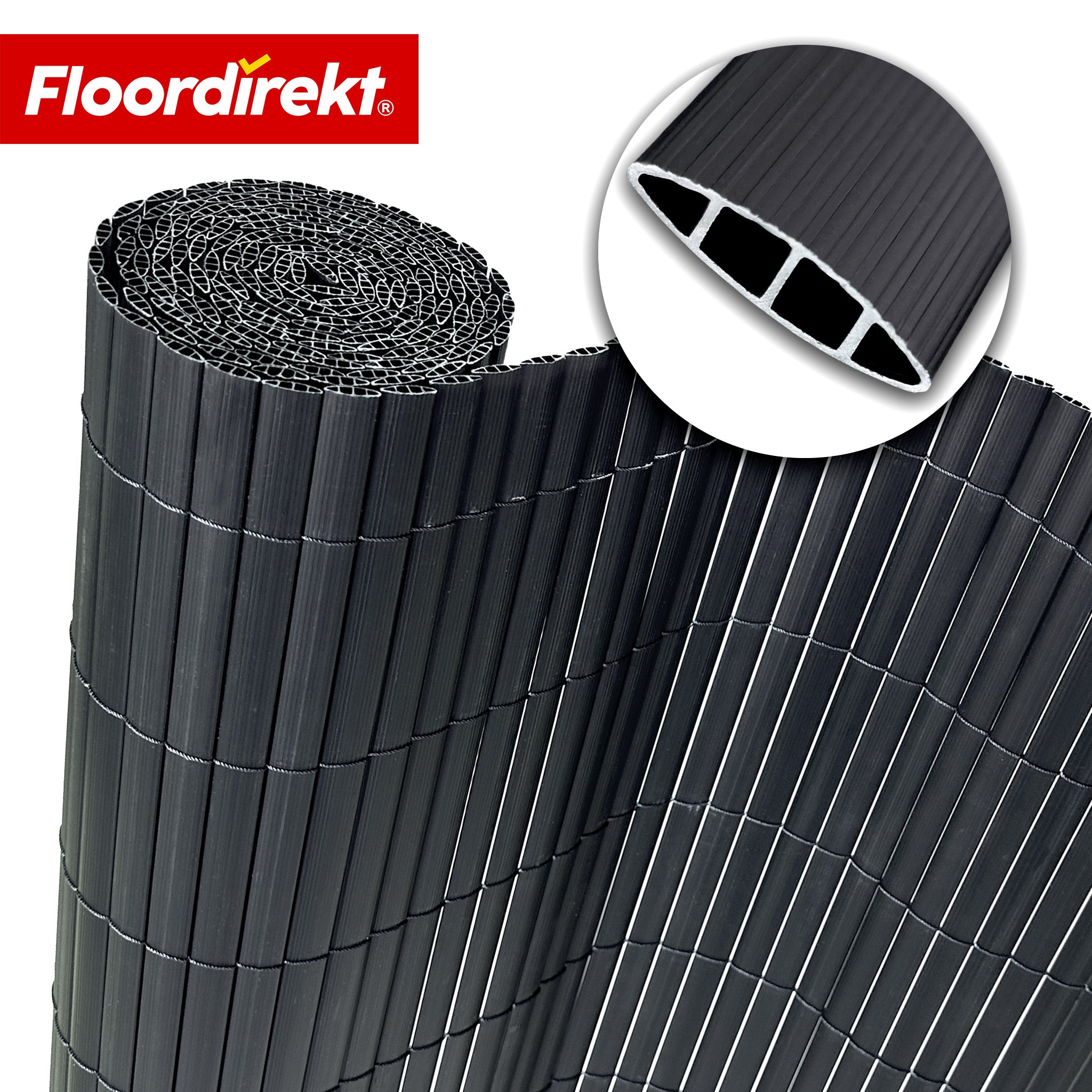 Floordirekt Sichtschutzzaun PVC | Grau - Bild 1