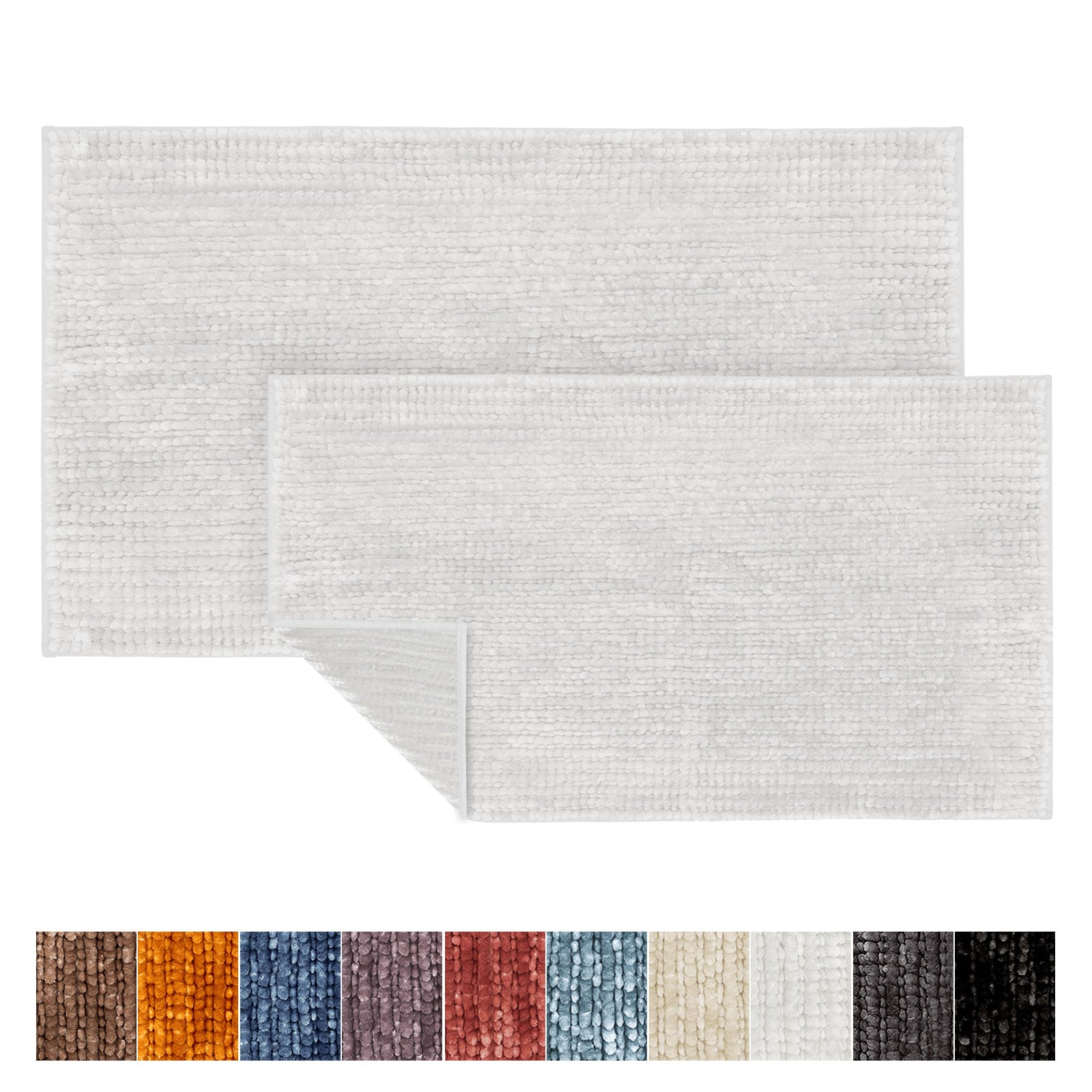 Karat Badematte | Coral | Chenille-Struktur | Wei&szlig; - Bild 1