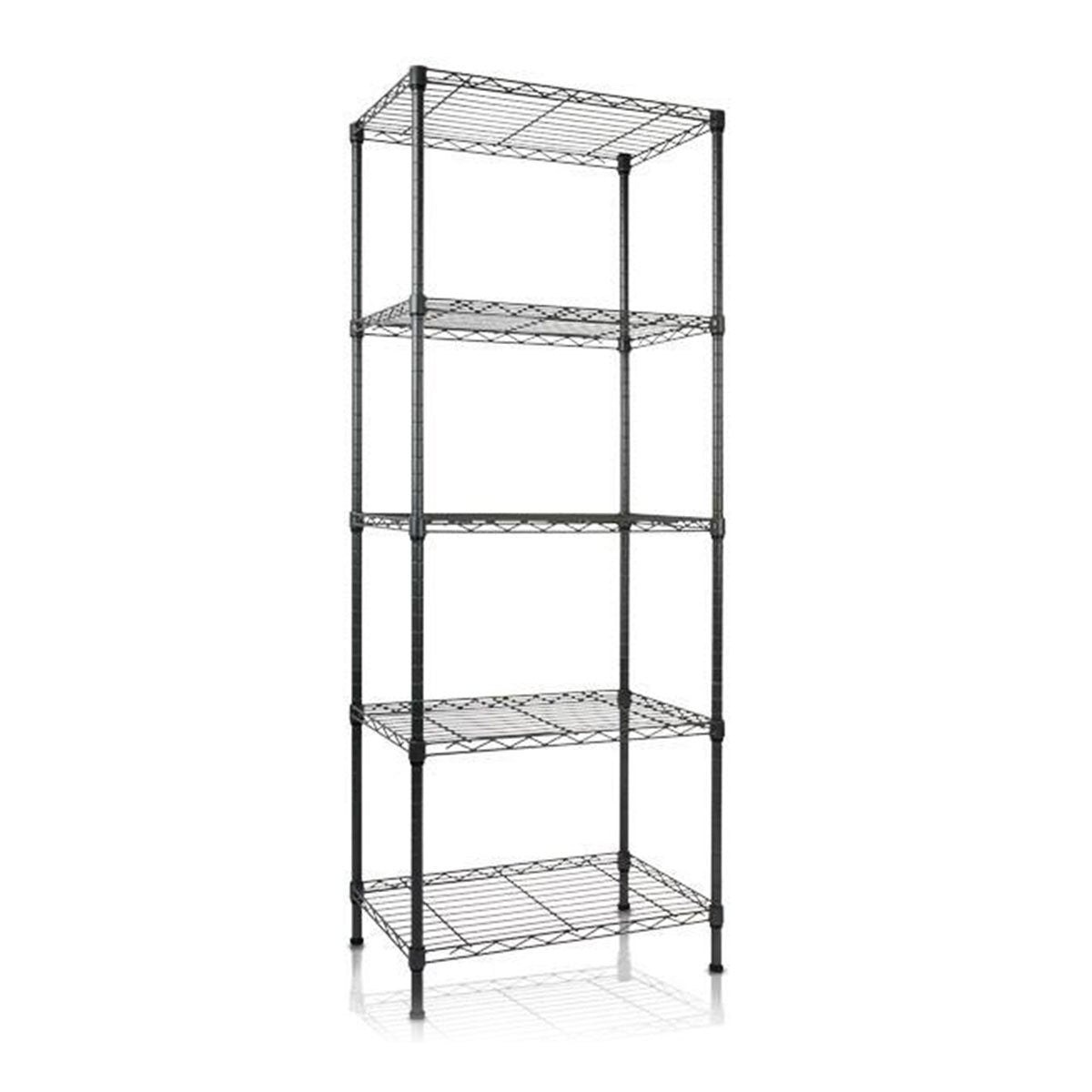 Karat Metallregal Rocky | Pulverbeschichtet schwarz | 4 B&ouml;den - Bild 1