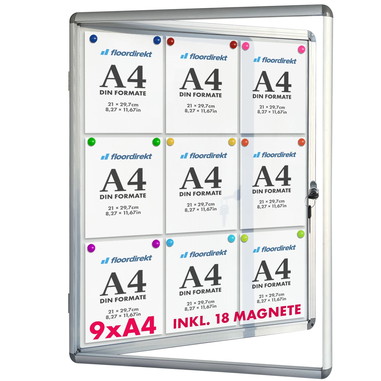 Master of Boards Schaukasten Innen Premium 70 x 97 cm 9 x A4