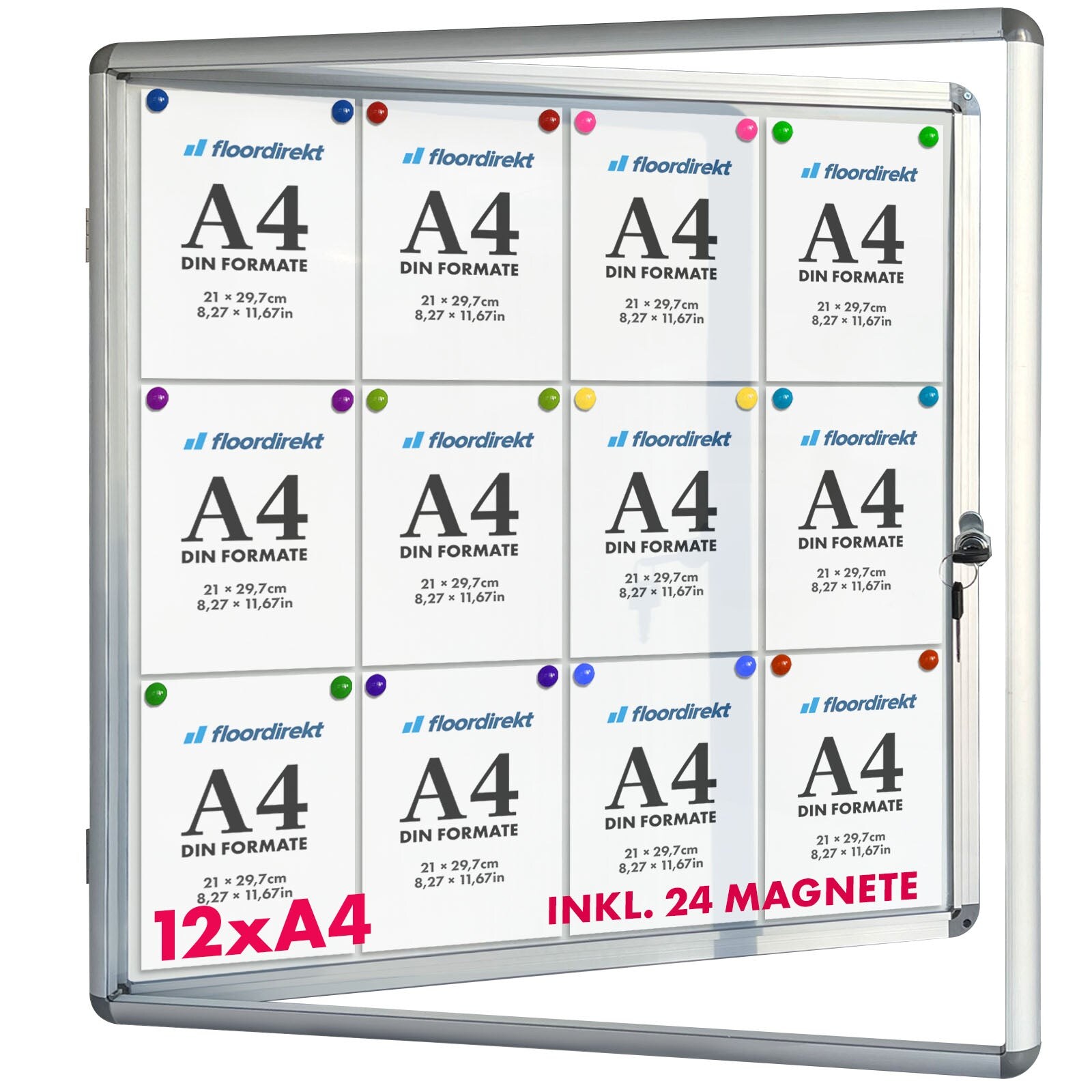 Master of Boards Schaukasten Innen Premium 94 x 98 cm 12 x A4