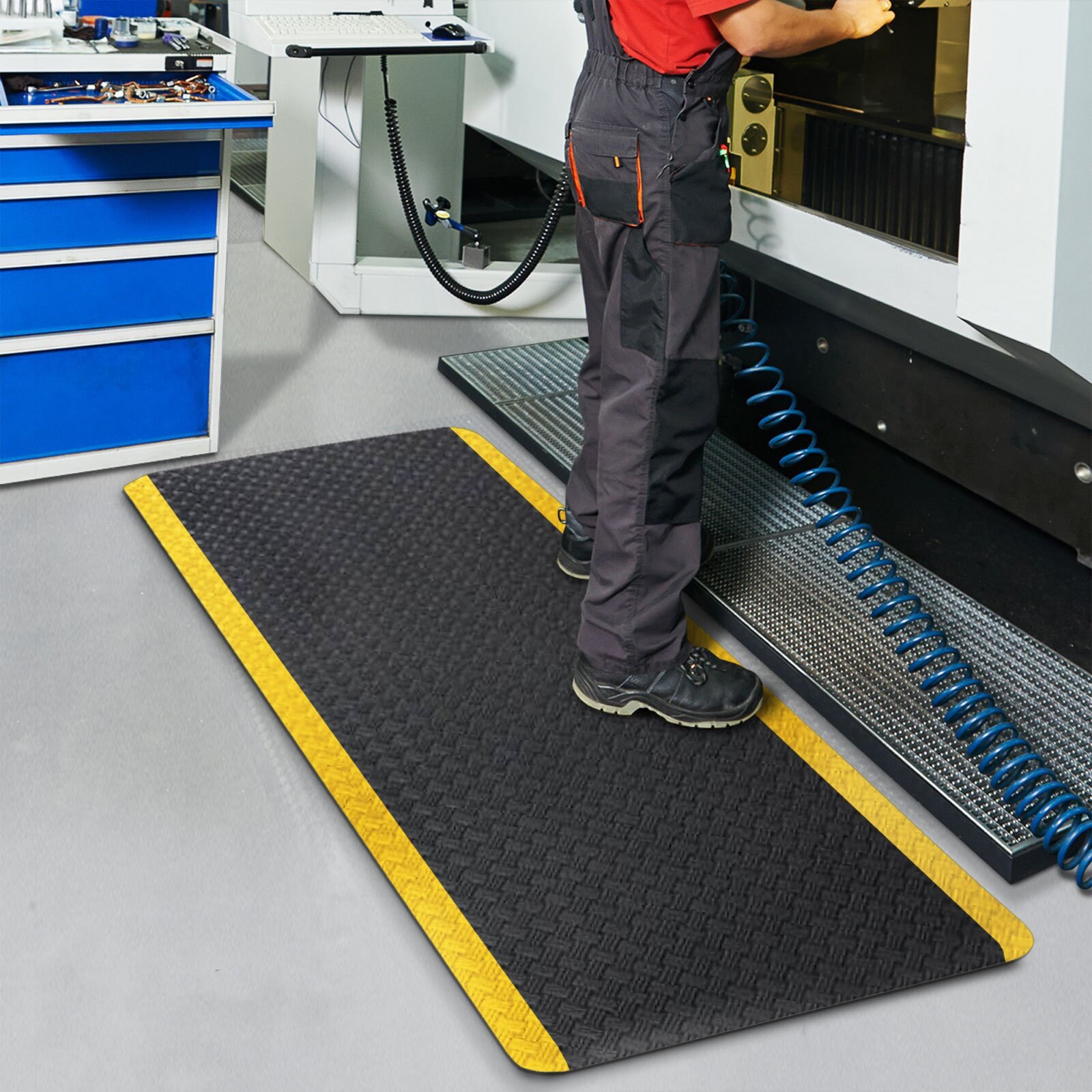 etm Anti-Ermüdungsmatte   HeavyDuty TireTuff   Schwarz-gelb | 04066088468305
