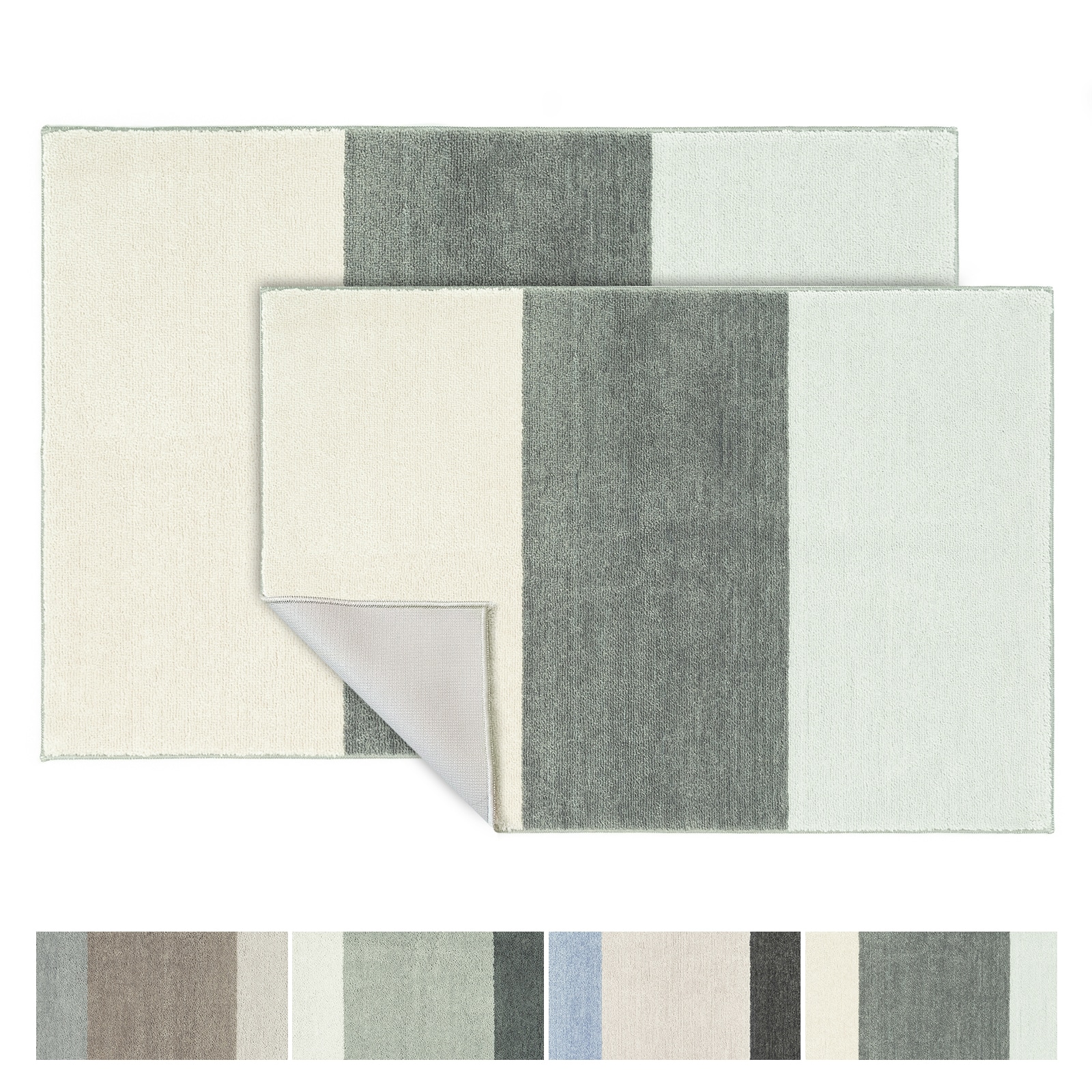 Karat Badematte Horizont | Hellgrau/Grau/Creme - Bild 1