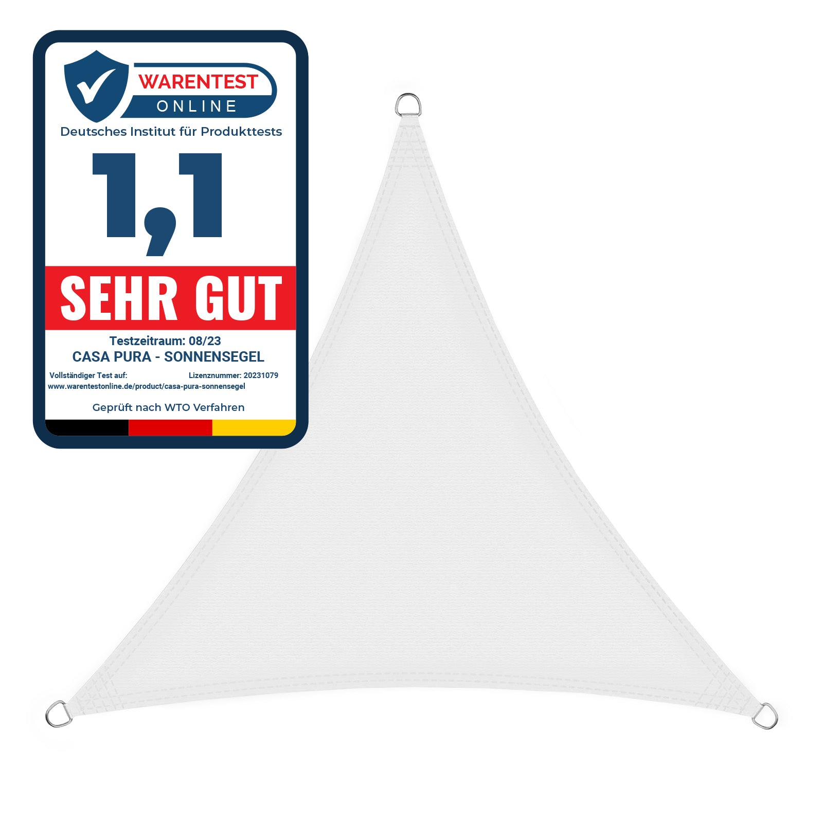 Casa Pura Atmungsaktives Sonnensegel | Wei&szlig; - Bild 1