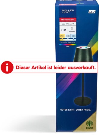 Müller Licht LED RGB Tischleuchte Dimbar schwarz online kaufen bei Netto | Leuchtfiguren