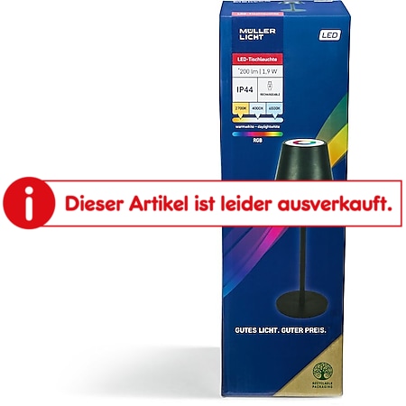 Müller Licht LED RGB Tischleuchte Dimbar schwarz online kaufen bei Netto