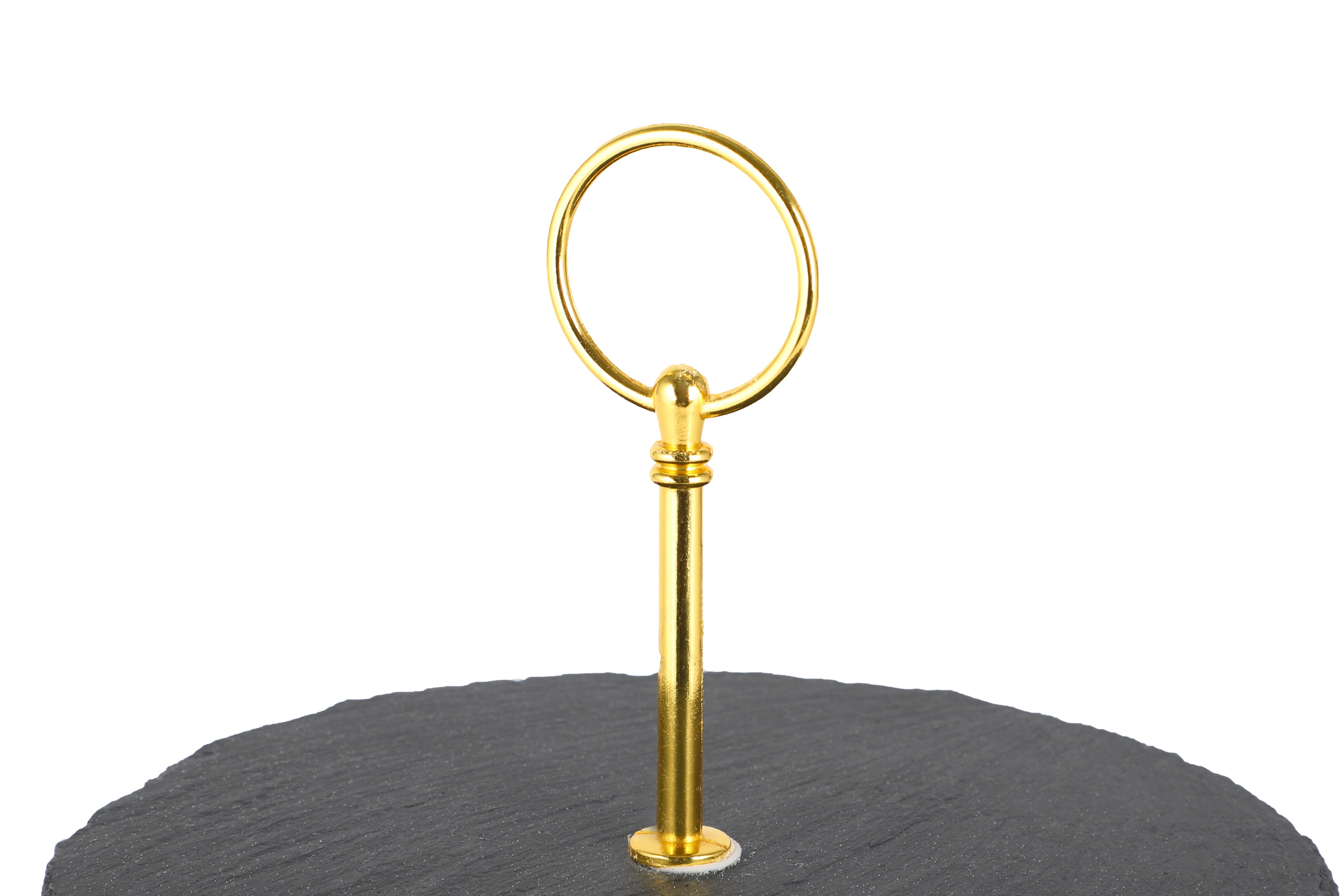 Schiefer Etagere 2-St&ouml;ckig - gold - Bild 1