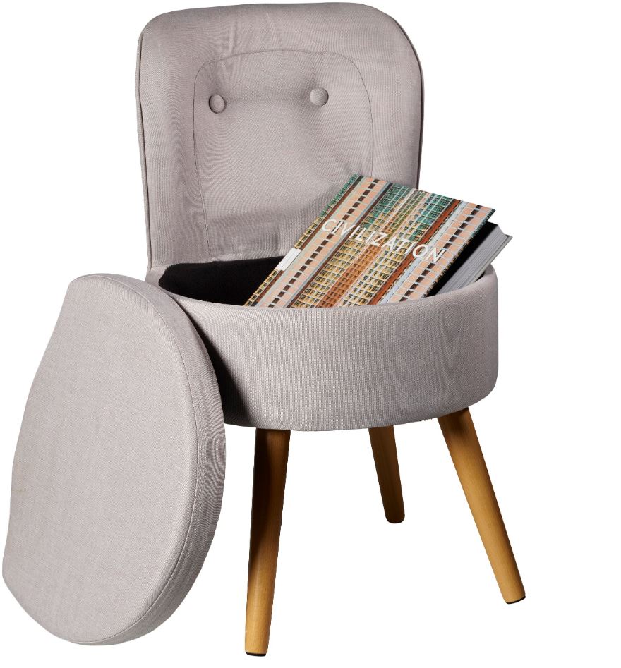 ECHTWERK Kleiner Sessel/Hocker "VINCE"  - grau - Bild 1