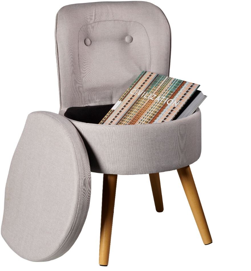 ECHTWERK Kleiner Sessel/Hocker „VINCE“  – grau | 04260238062935