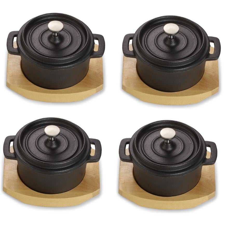 Mini-Kochtopf aus Gusseisen, 4tlg. - Bild 1