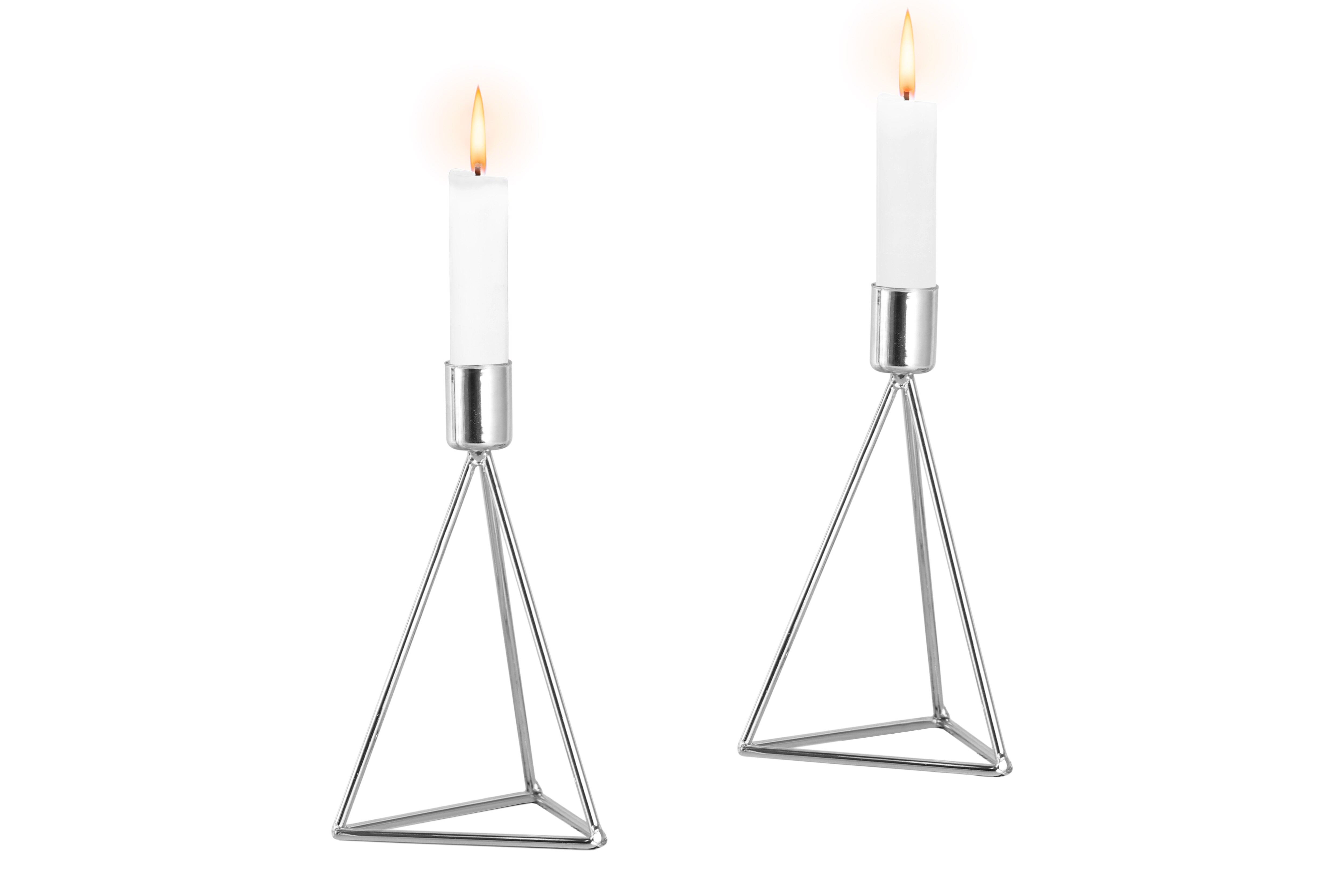 Kerzenhalter "Diamant hoch" 16,5cm - silber - Bild 1