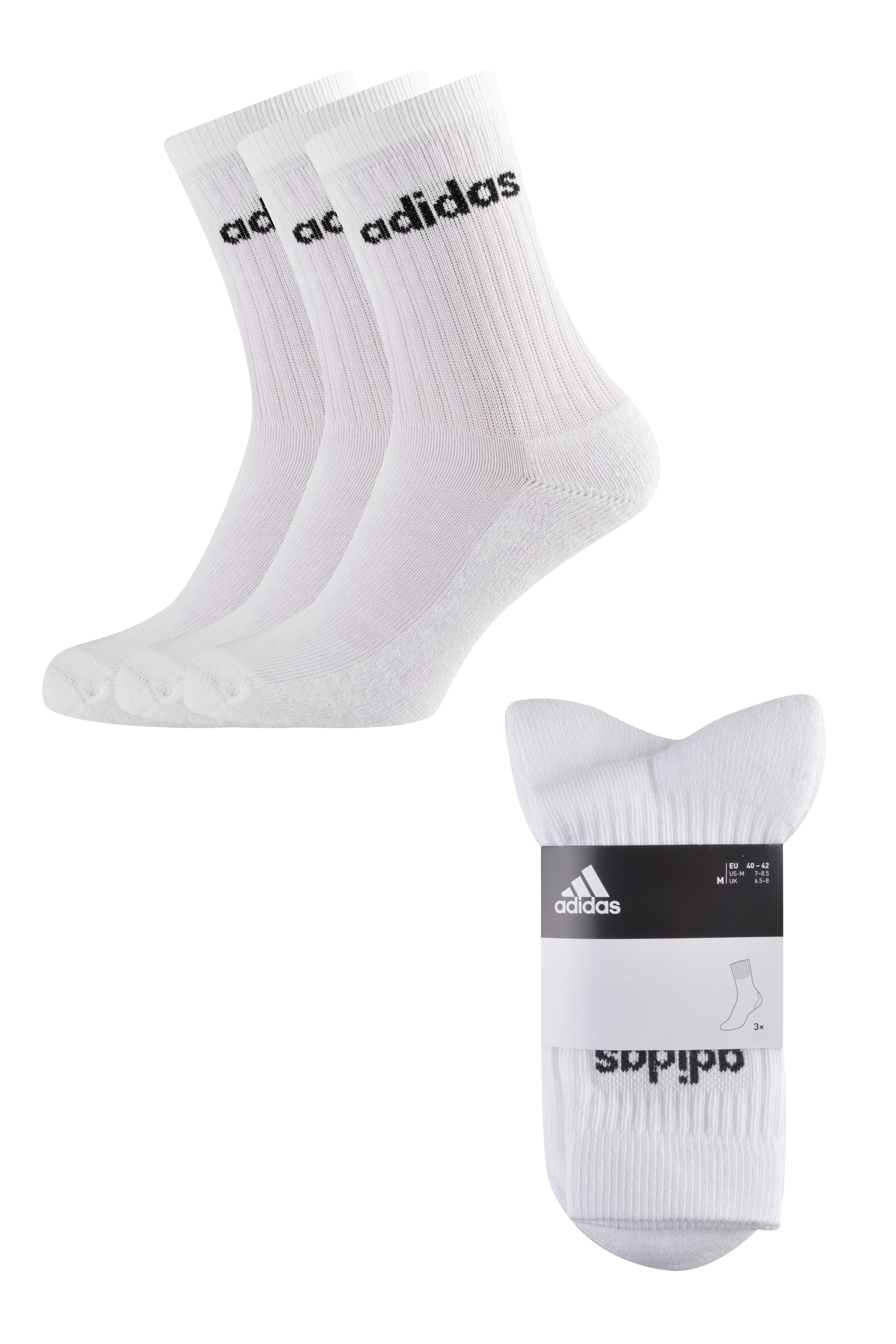 Adidas Sportsocke 3er Pack Gr. M wei&szlig; - Bild 1