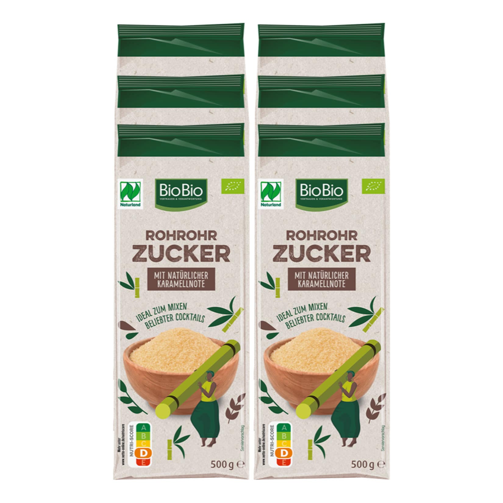 BioBio Rohrzucker 500 g, 6er Pack - Bild 1