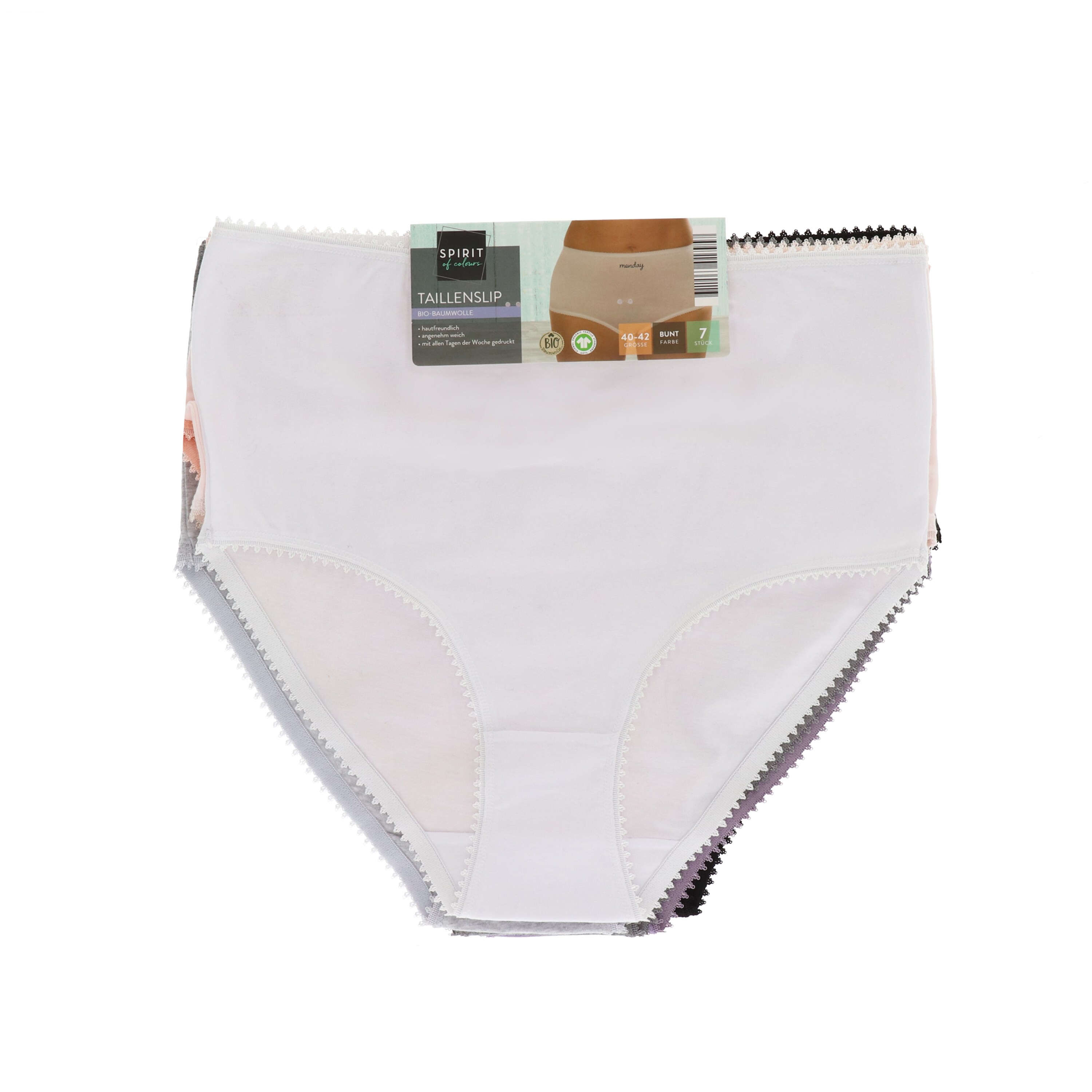 SoC Damen BIO Taillenslip 7er pack Days of the Week GOTS - Bunt 40-42 - Bild 1