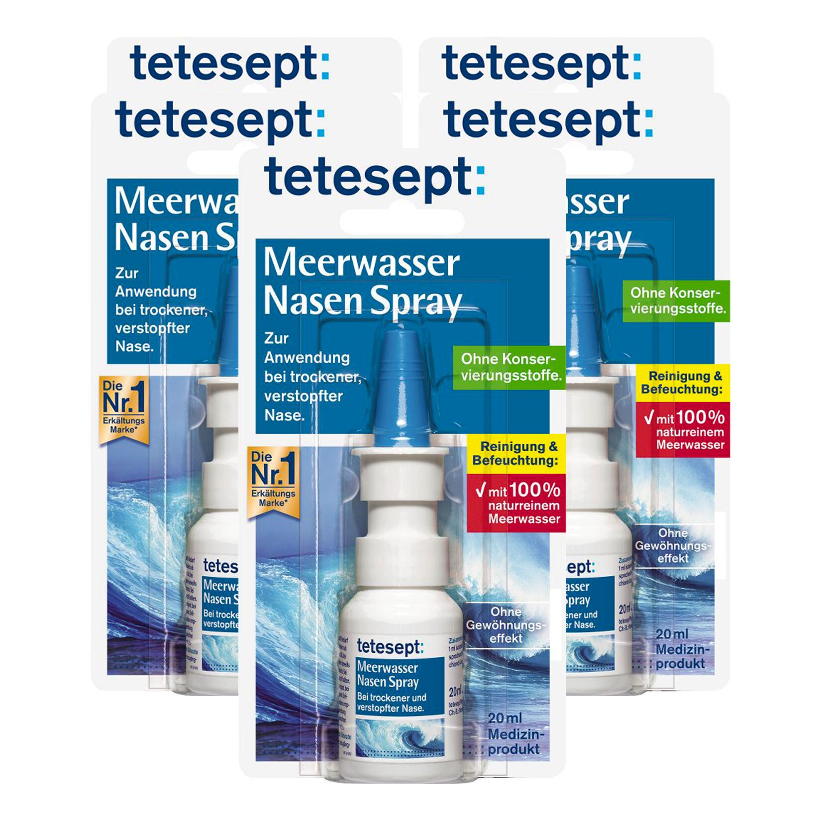 tetesept Meerwasser Nasenspray 20 ml, 5er Pack - Bild 1