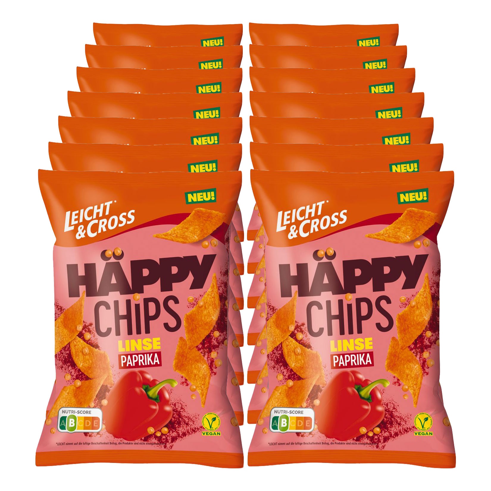 Leicht & Cross H&auml;ppy Chips Linse Paprika 90 g, 14er Pack - Bild 1