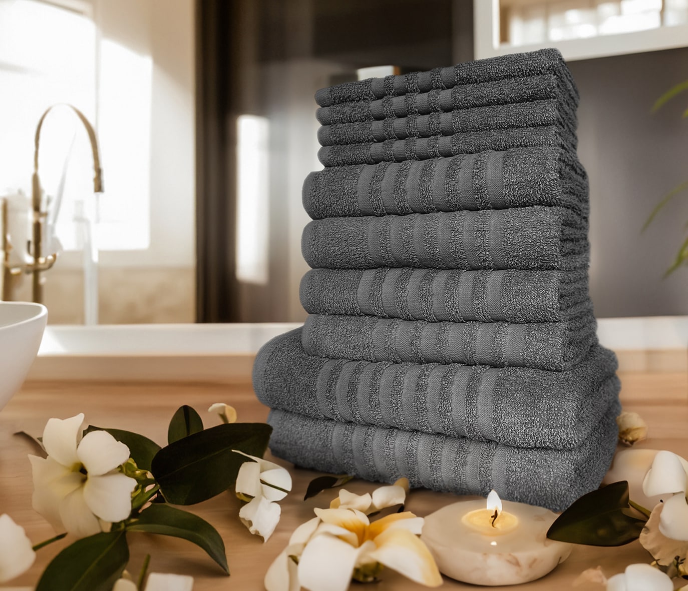 Dekor Frottierset, 10tlg.(anthrazit) - Bild 1