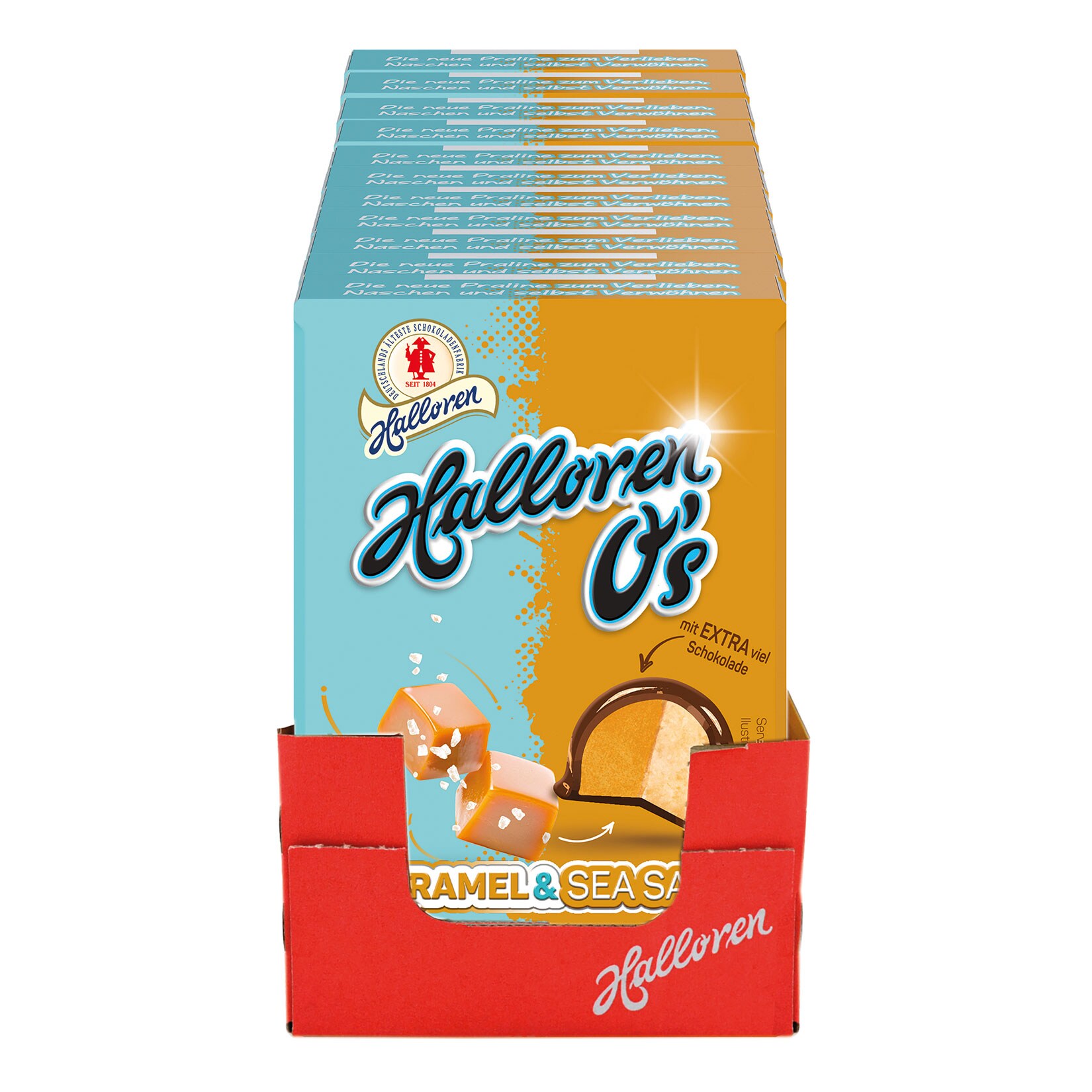 Halloren O's Caramel & Sea Salt 125 g, 10er Pack