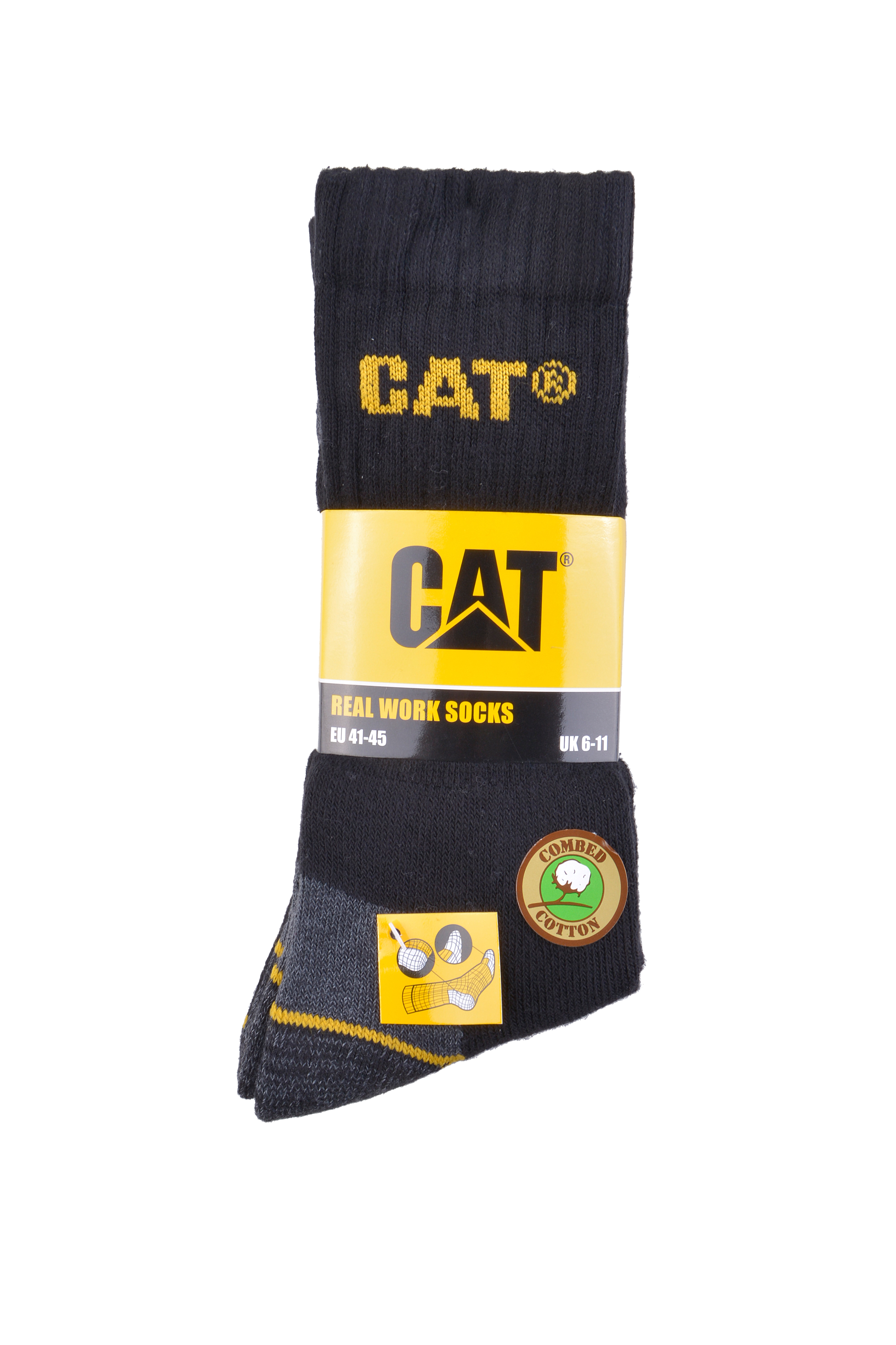 Caterpillar Real Work Socks 3er, schwarz Gr. 41/45 - Bild 1