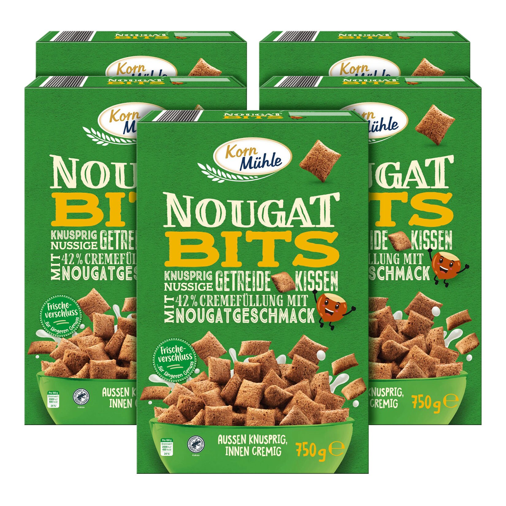 Kornm&uuml;hle Nougat Bits 750 g, 5er Pack - Bild 1