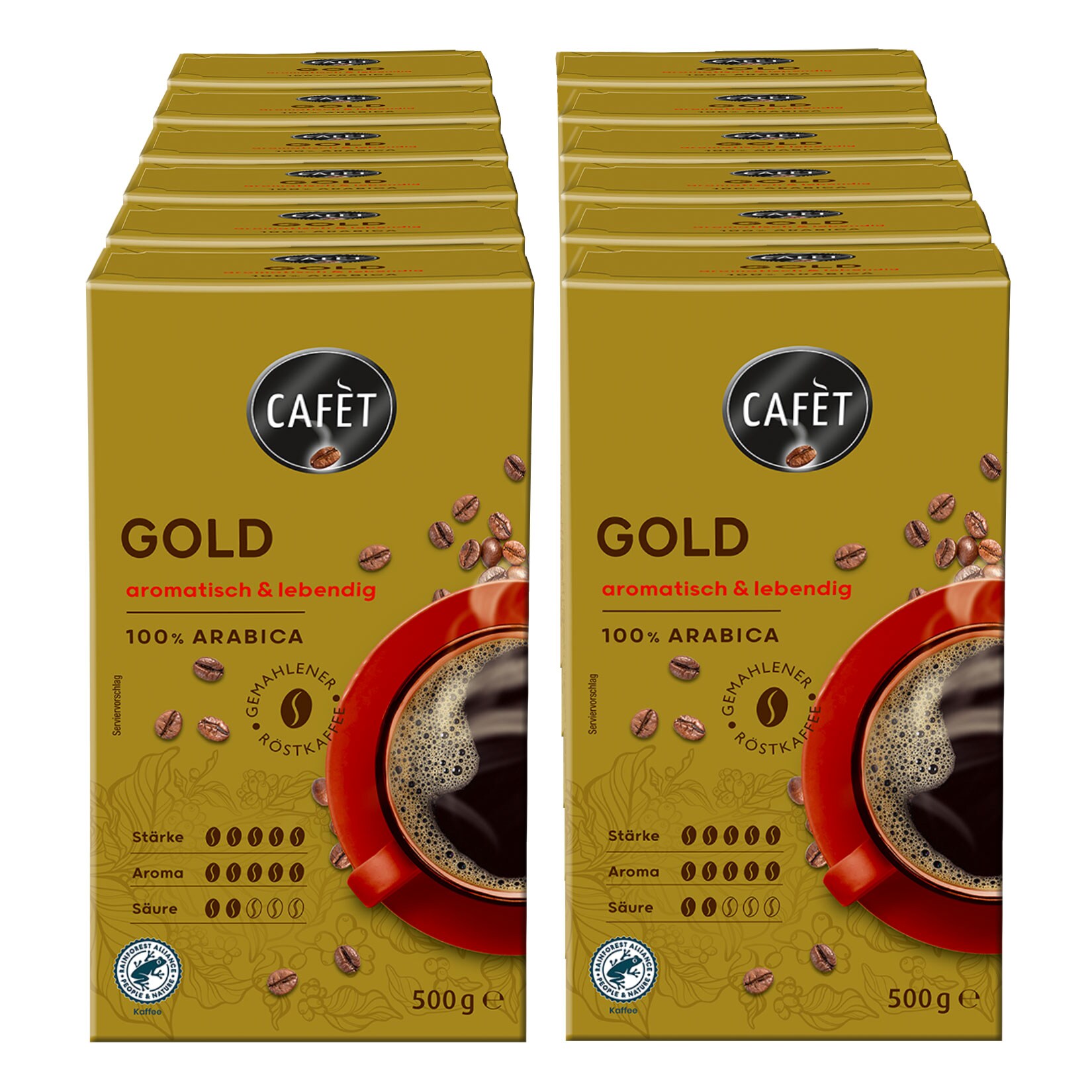 Cafet Gold Filterkaffee 500 g, 12er Pack - Bild 1