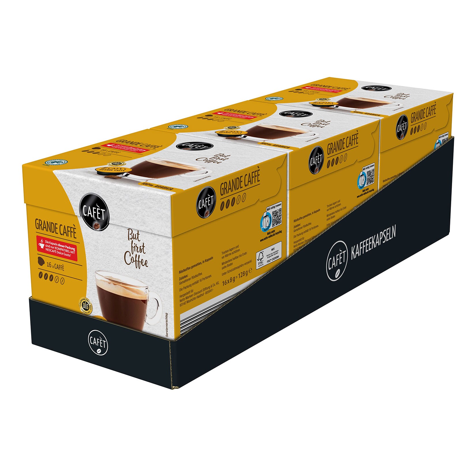 Cafet Grande Caffe 16 Kapseln 128 g, 3er Pack - Bild 1