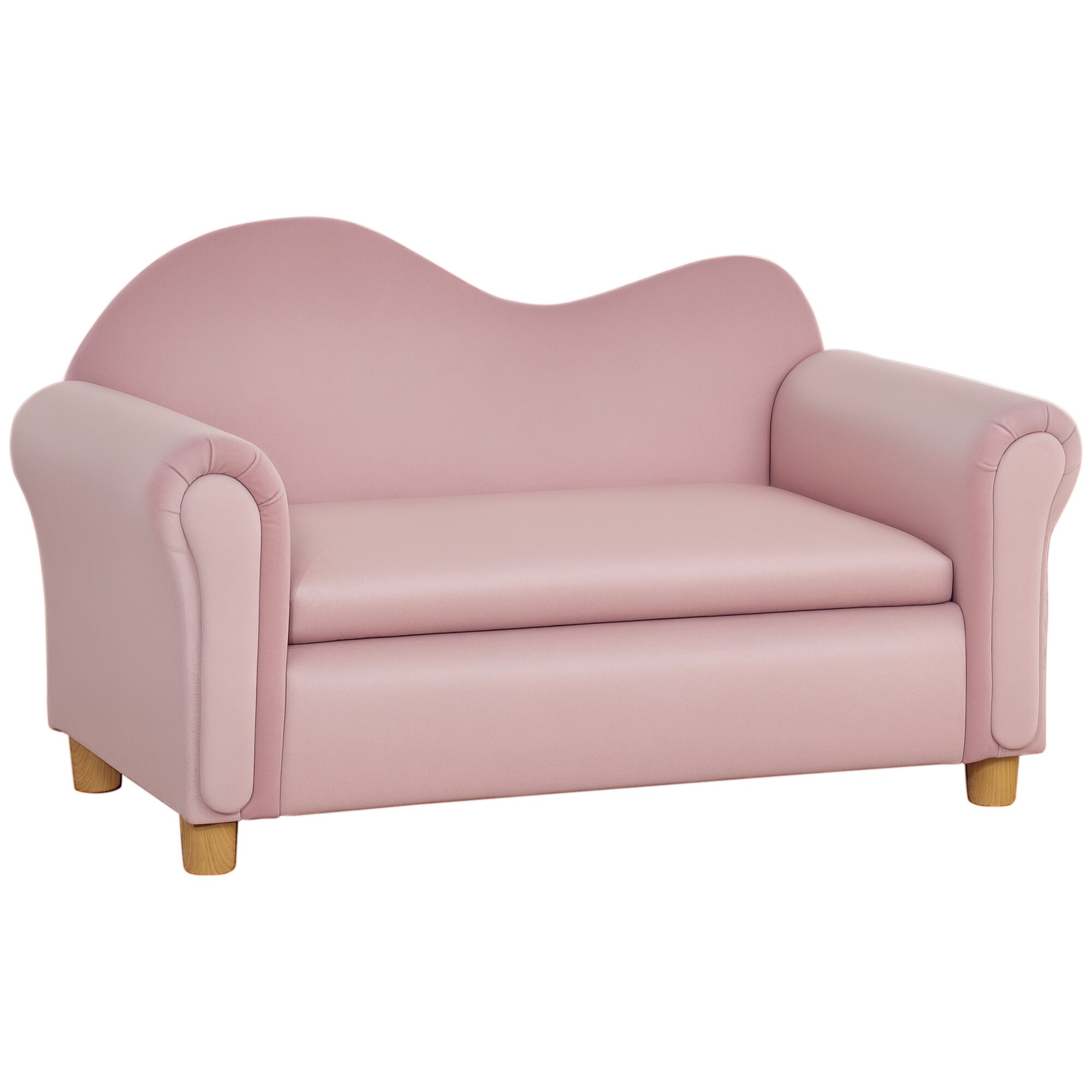 HOMCOM Kindersofa Polyester, Eukalyptusholz, Schaumstoff, Kunststoff - Bild 1