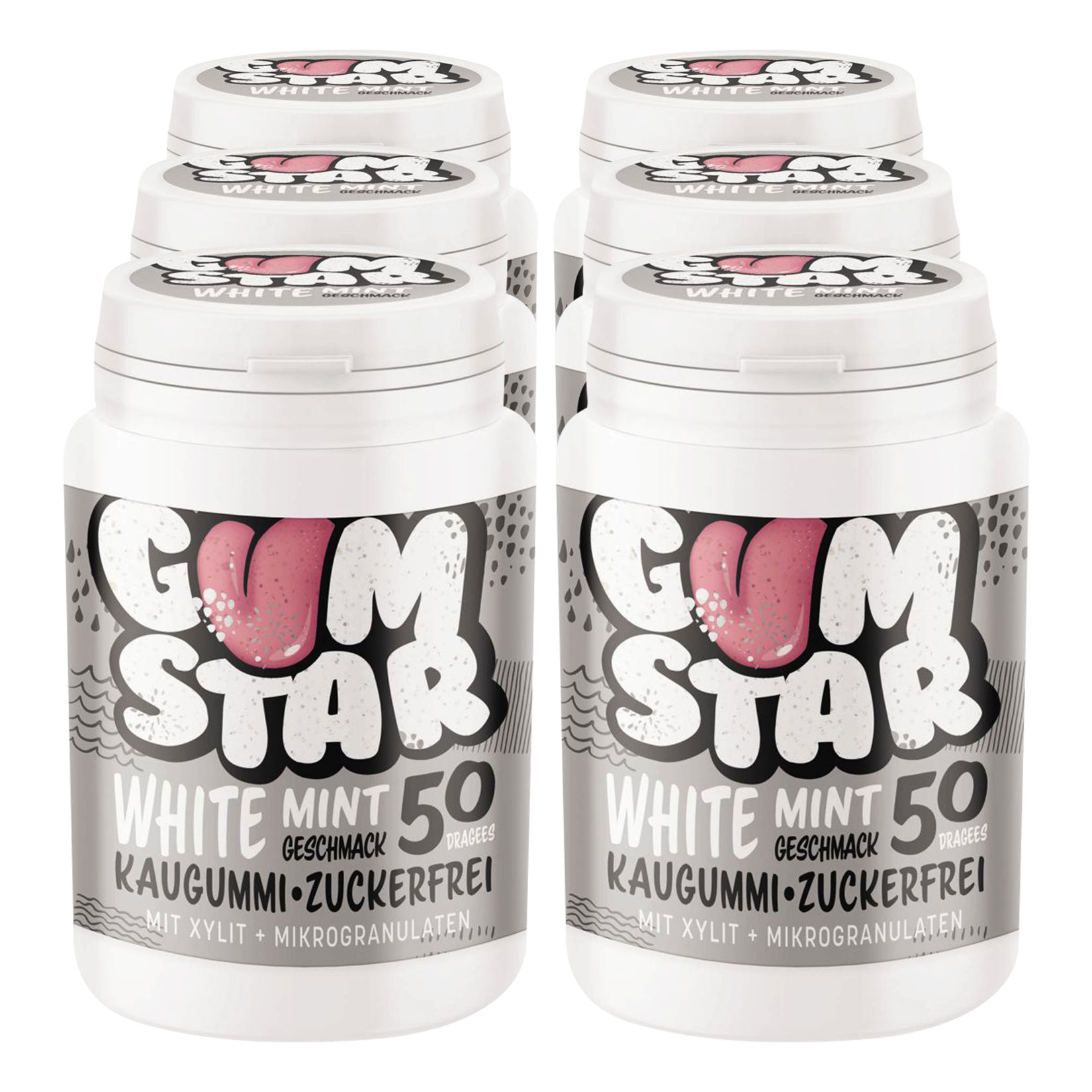 Gumstar White Mint Kaugummi 50 St&uuml;ck, 6er Pack - Bild 1