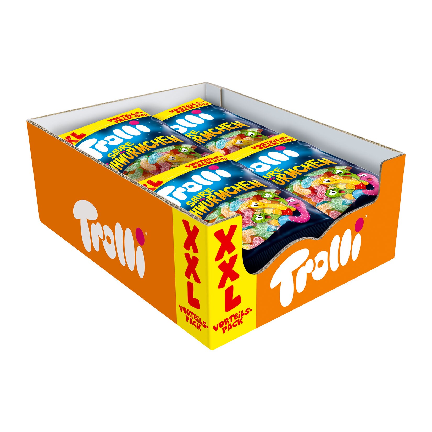 Trolli Saure Gl&uuml;hw&uuml;rmchen XXL 350 g, 16er Pack - Bild 1